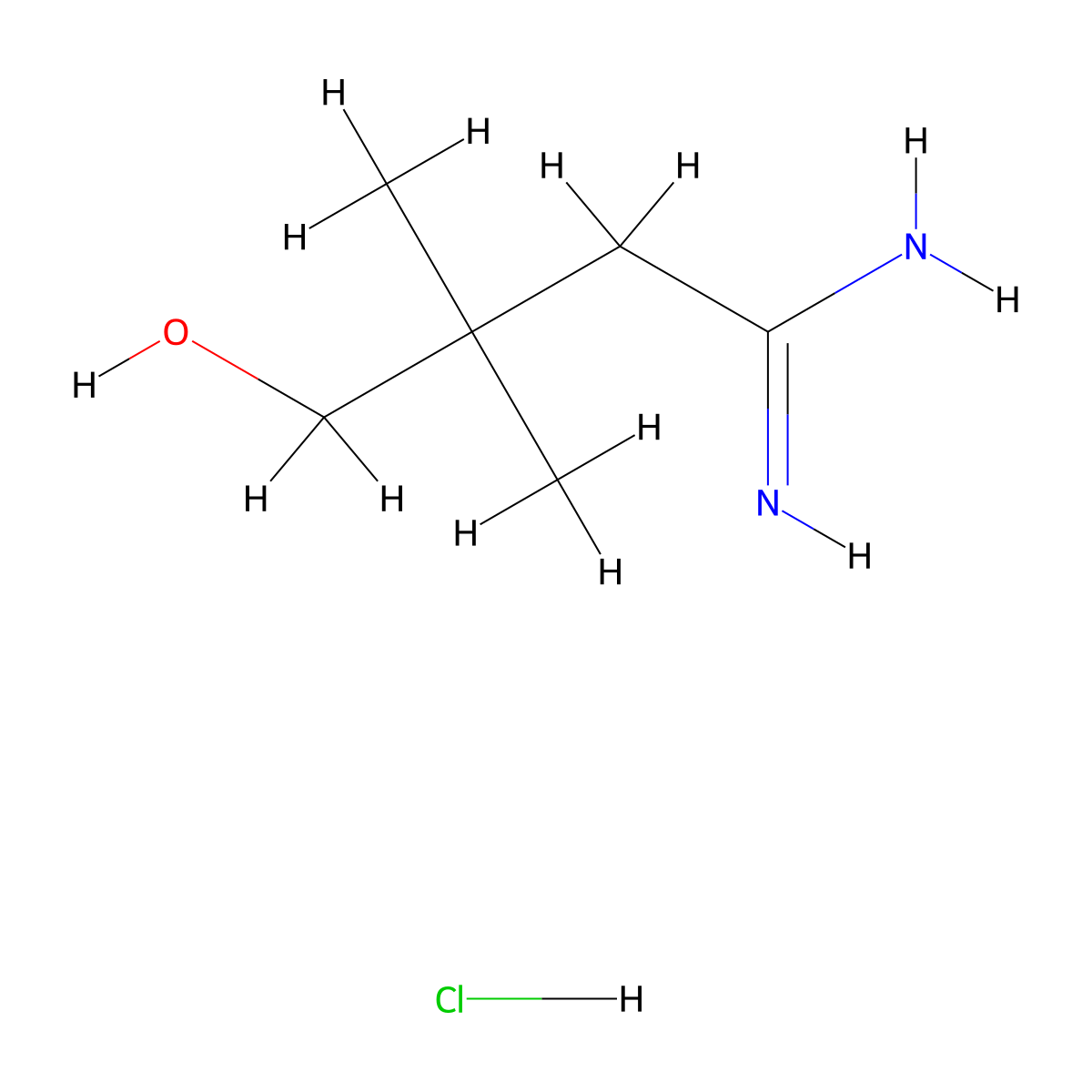 4-Hydroxy-3,3-dimethylbutanimidamide hydrochloride molecular structure, CAS 2402828-82-2