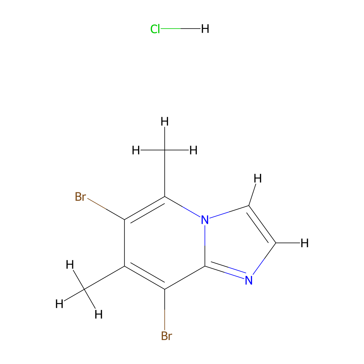 6,8-Dibromo-5,7-dimethylimidazo[1,2-a]pyridine hydrochloride molecular structure, CAS 2402828-86-6