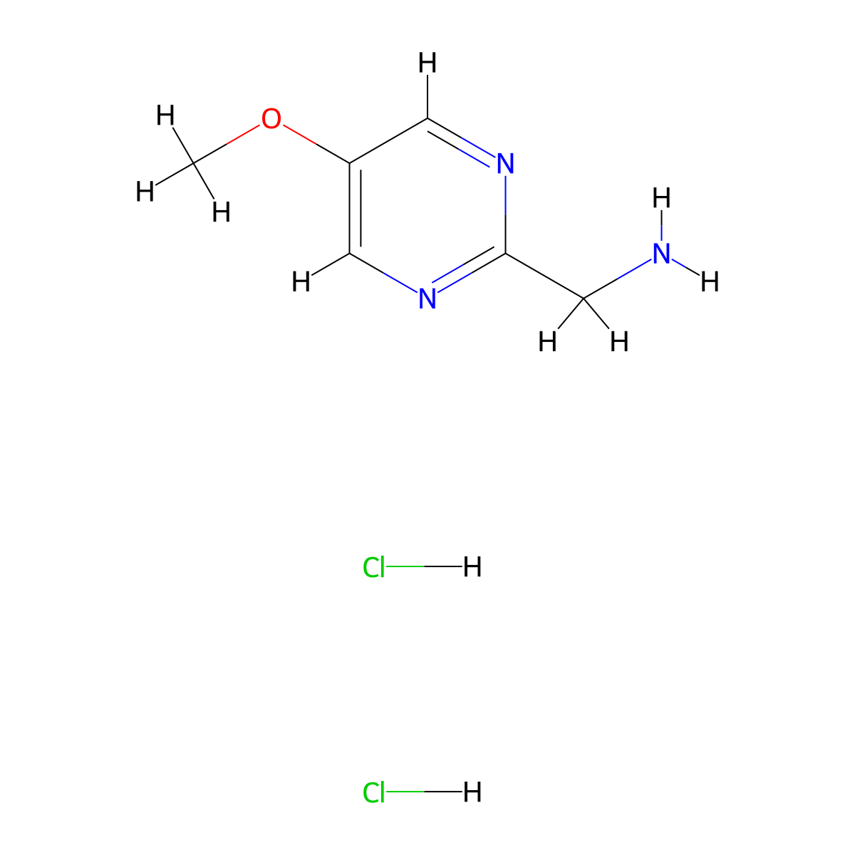 (5-Methoxypyrimidin-2-yl)methanamine dihydrochloride molecular structure, CAS 2402828-91-3