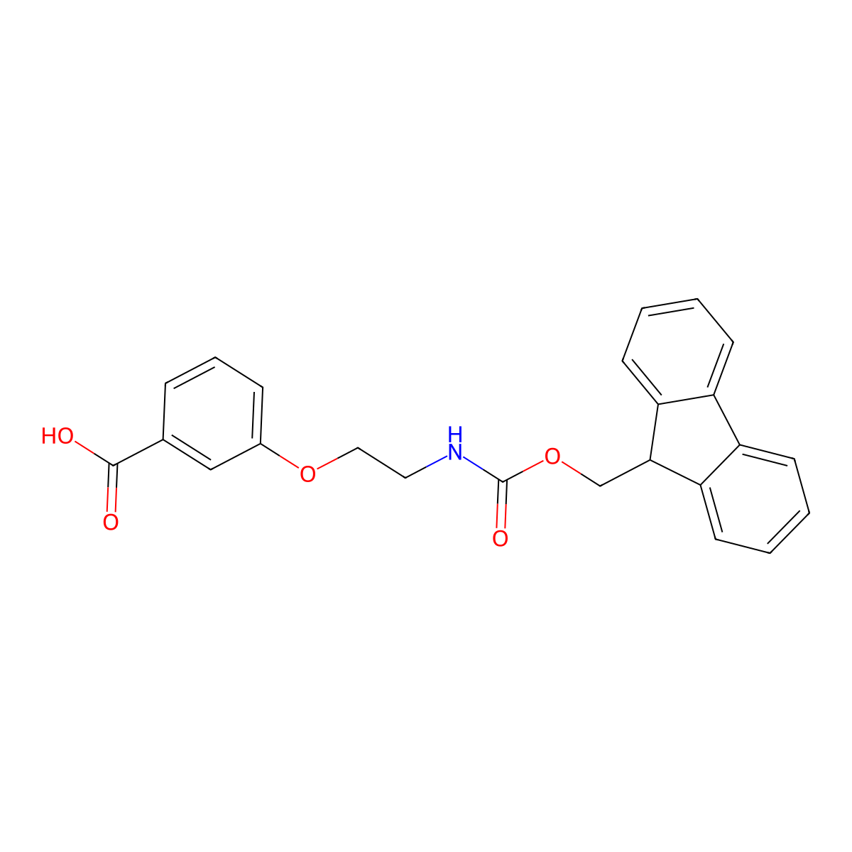 3-[2-(9H-Fluoren-9-ylmethoxycarbonylamino)ethoxy]benzoic acid molecular structure, CAS 2402829-01-8