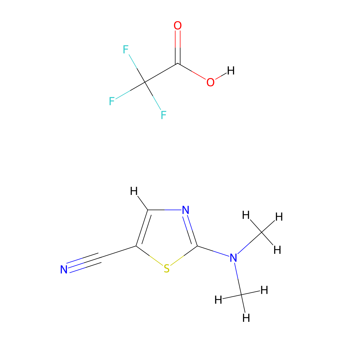 2-(Dimethylamino)-1,3-thiazole-5-carbonitrile,trifluoroaceticacid molecular structure, CAS 2402829-05-2