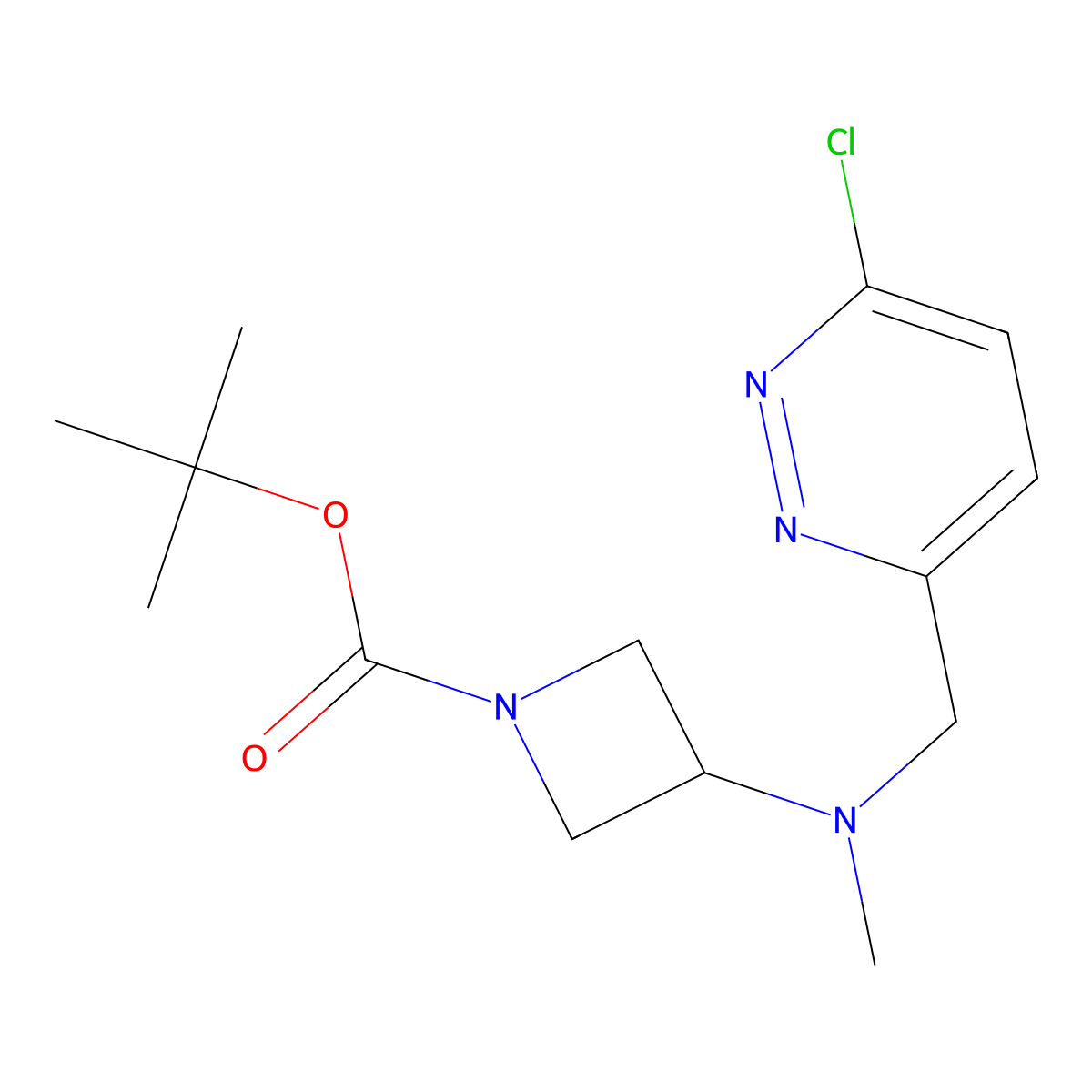 Tert-butyl 3-[(6-chloropyridazin-3-yl)methyl-methylamino]azetidine-1-carboxylate molecular structure, CAS 2402829-06-3