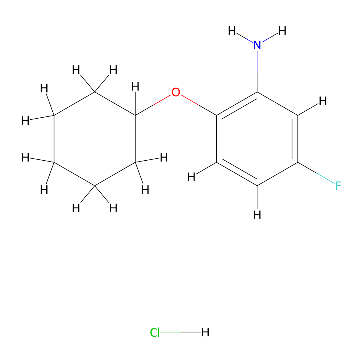 2-(Cyclohexyloxy)-5-fluoroaniline hydrochloride molecular structure, CAS 2402829-14-3