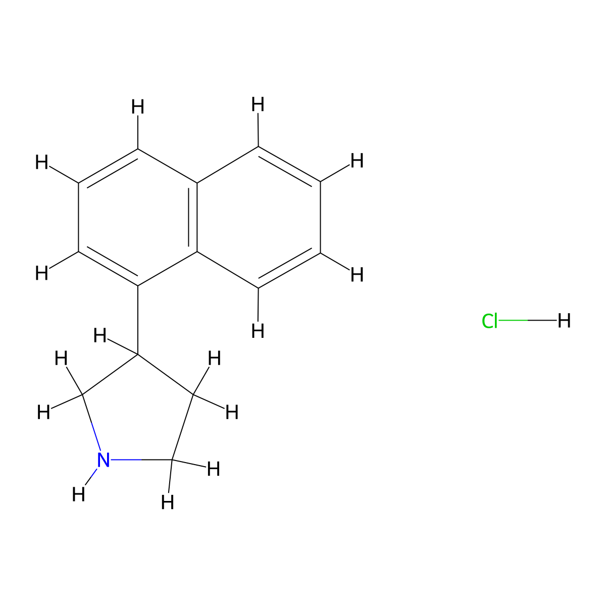 3-(Naphthalen-1-yl)pyrrolidine hydrochloride molecular structure, CAS 2402829-36-9