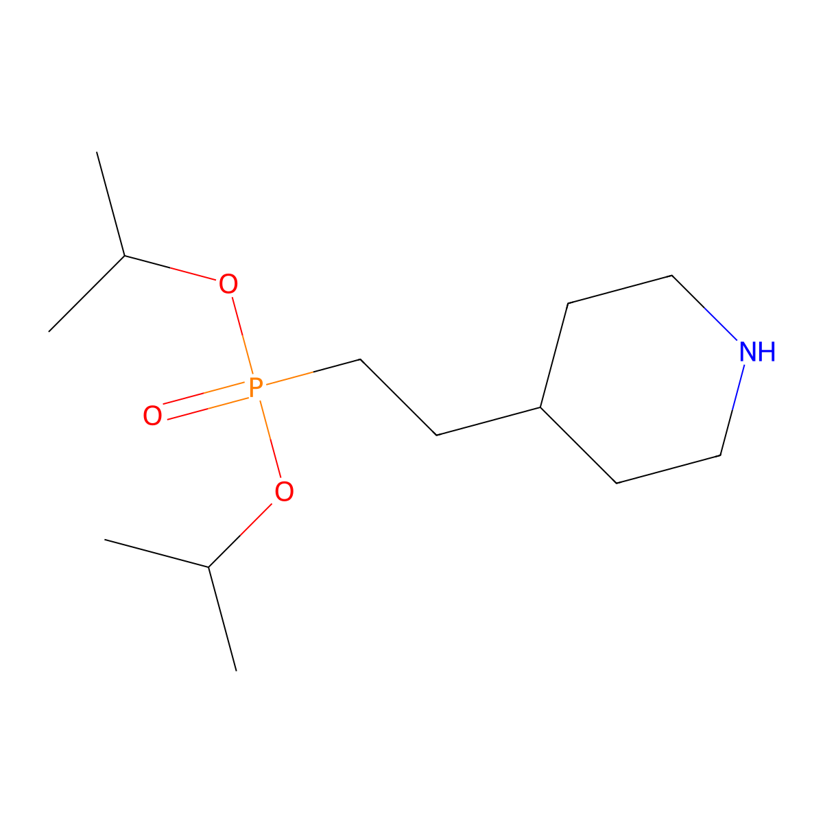 Bis(propan-2-yl) [2-(piperidin-4-yl)ethyl]phosphonate molecular structure, CAS 2402829-39-2