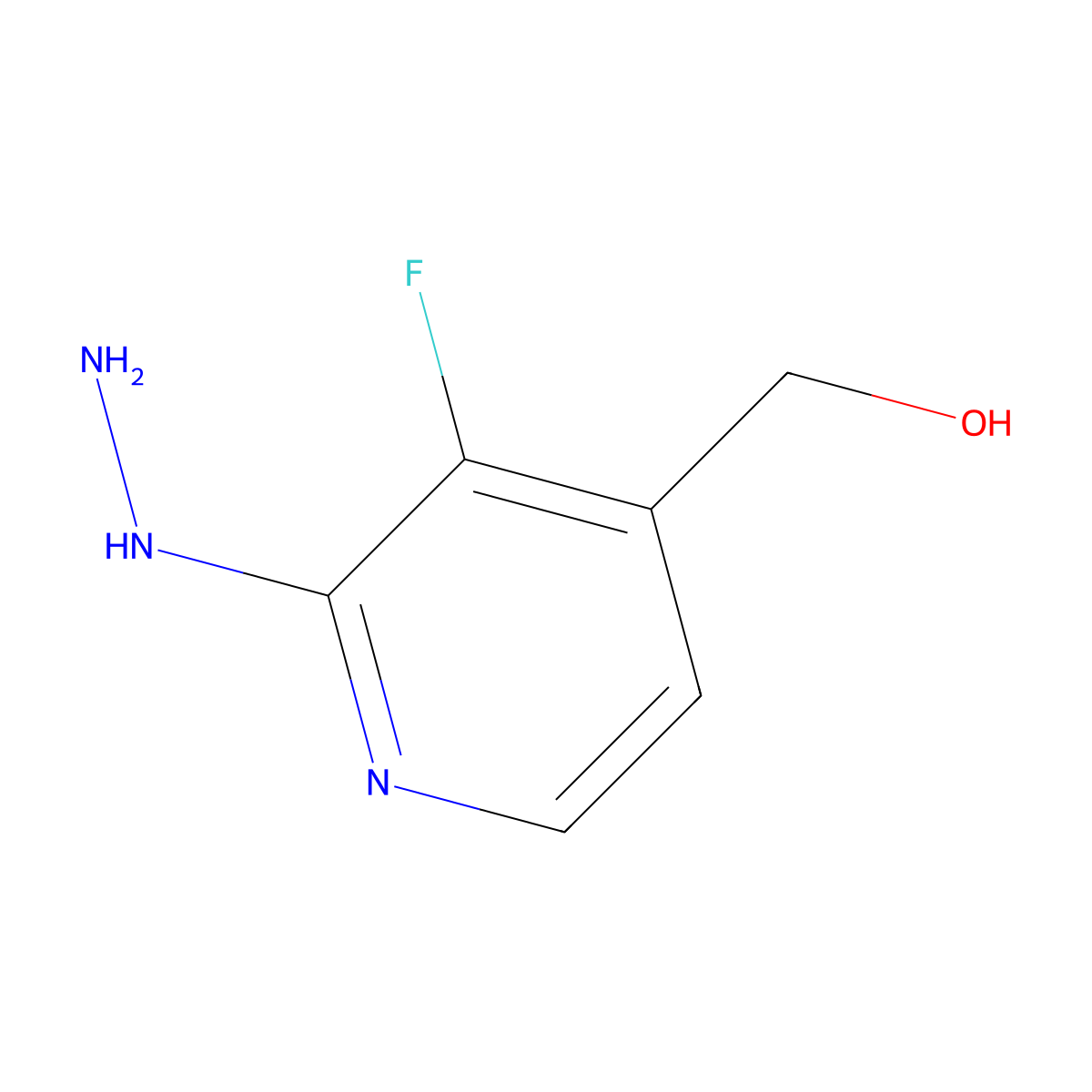 (3-Fluoro-2-hydrazinylpyridin-4-yl)methanol molecular structure, CAS 2402829-51-8
