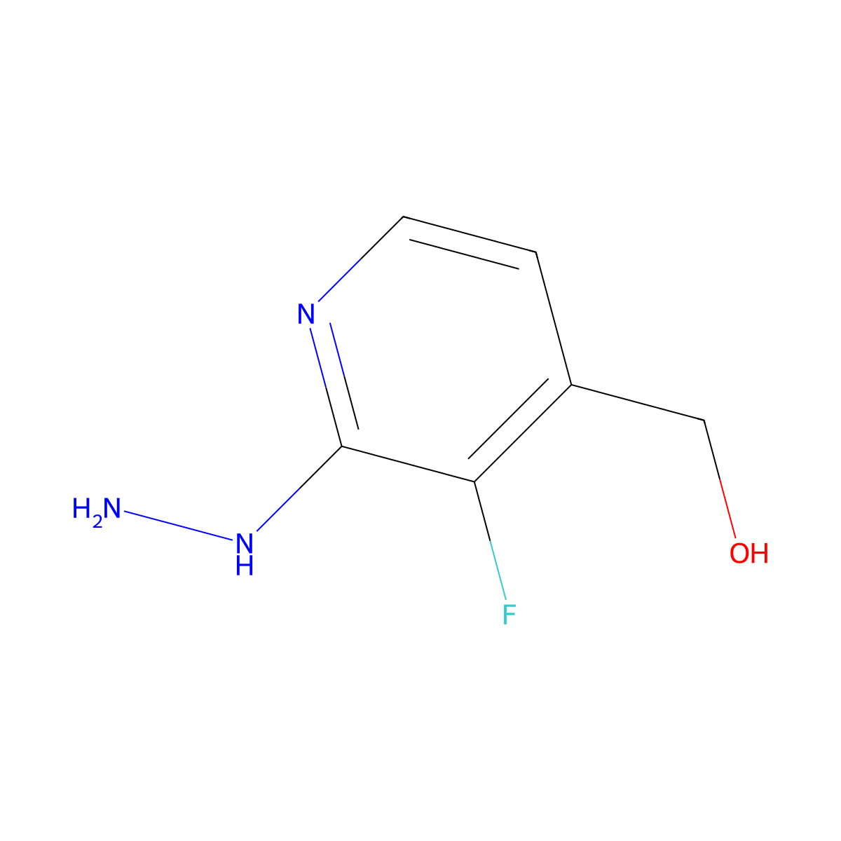 (3-Fluoro-2-hydrazinylpyridin-4-yl)methanol molecular structure, CAS 2402829-51-8