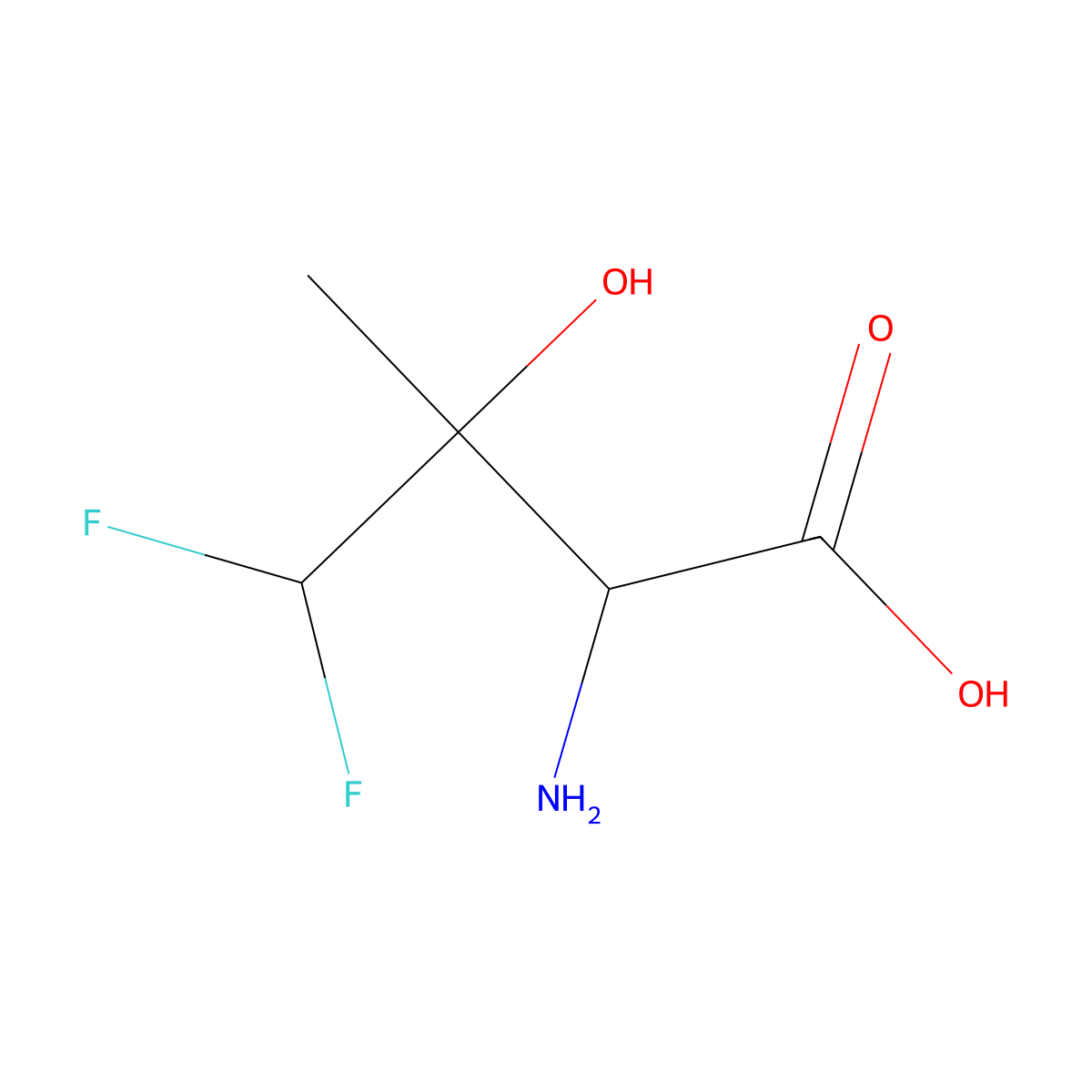 2-Amino-4,4-difluoro-3-hydroxy-3-methylbutanoic acid molecular structure, CAS 2402829-55-2