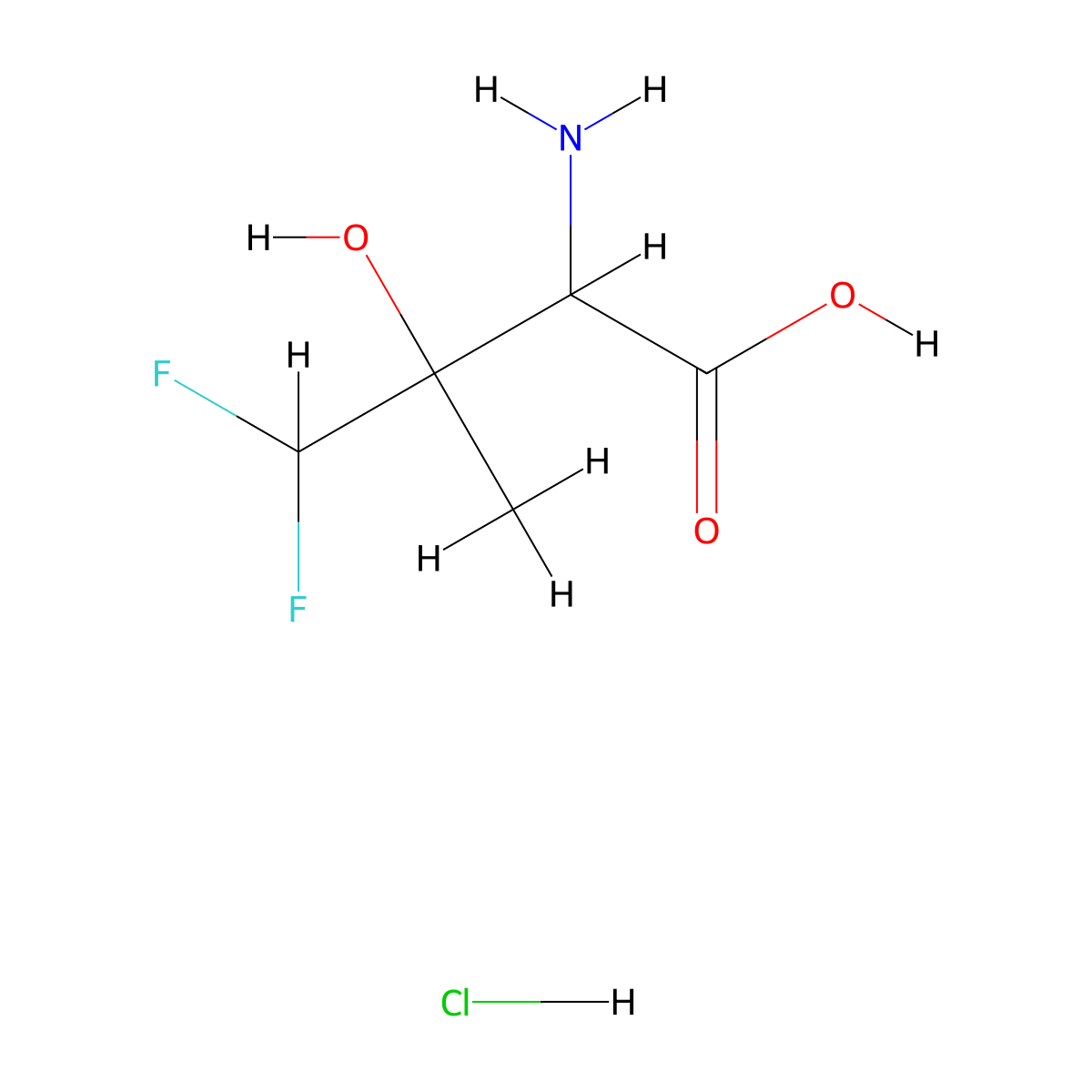 2-Amino-4,4-difluoro-3-hydroxy-3-methylbutanoicacidhydrochloride molecular structure, CAS 2402829-56-3