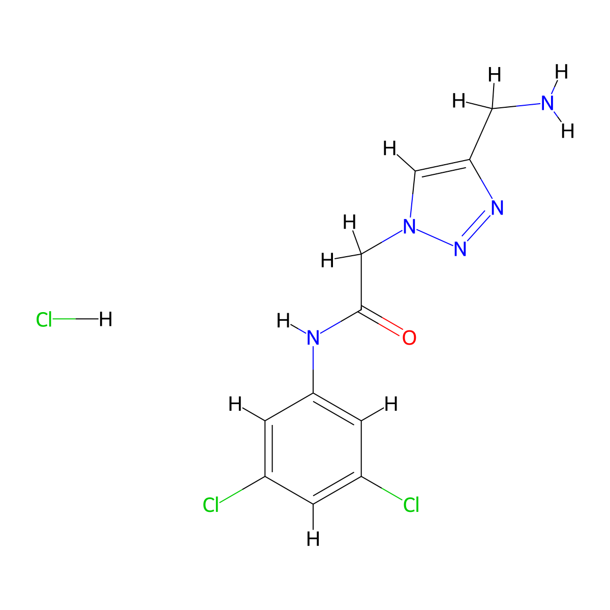 2-[4-(Aminomethyl)triazol-1-yl]-N-(3,5-dichlorophenyl)acetamide;hydrochloride molecular structure, CAS 2402829-58-5