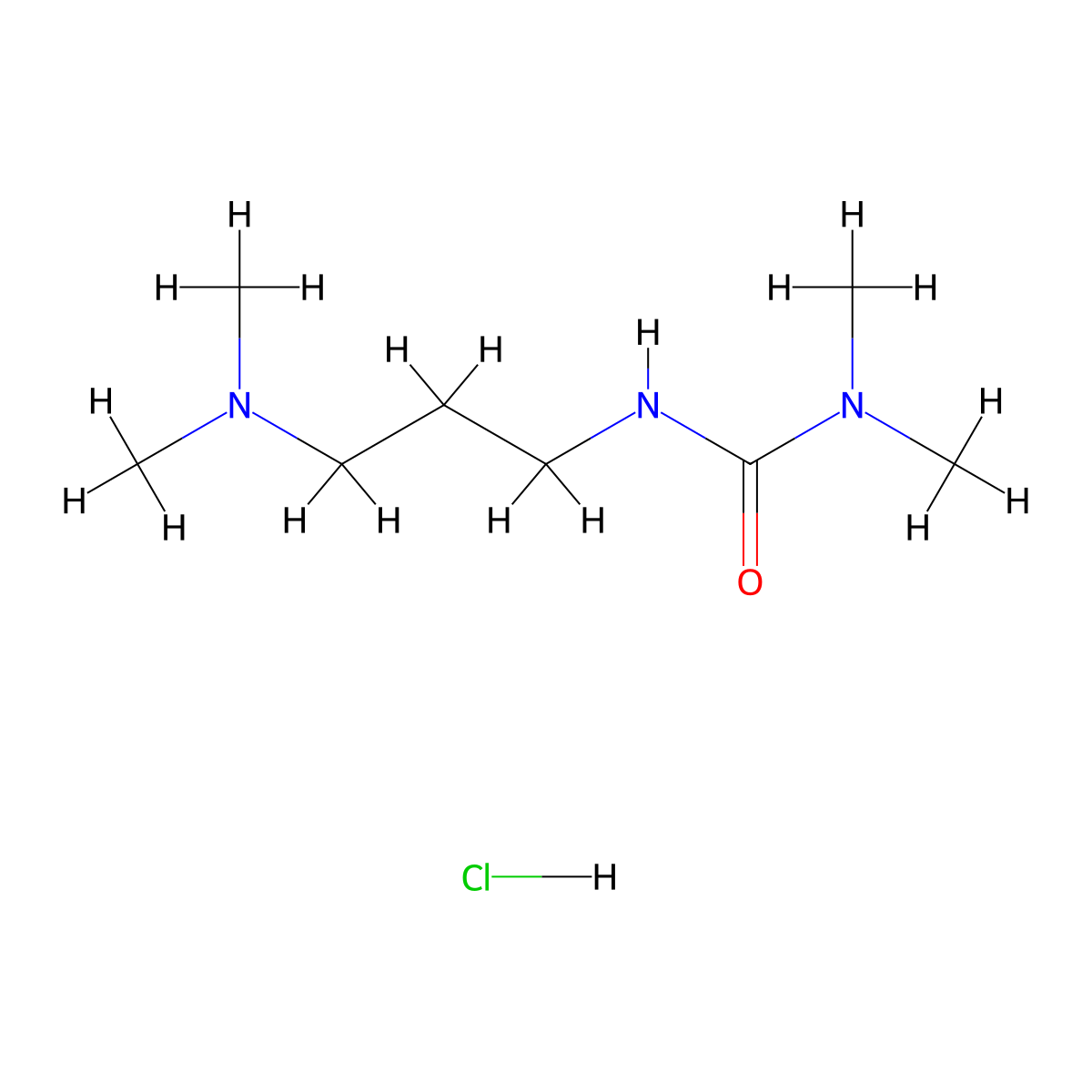 3-[3-(Dimethylamino)propyl]-1,1-dimethylurea hydrochloride molecular structure, CAS 2402829-62-1