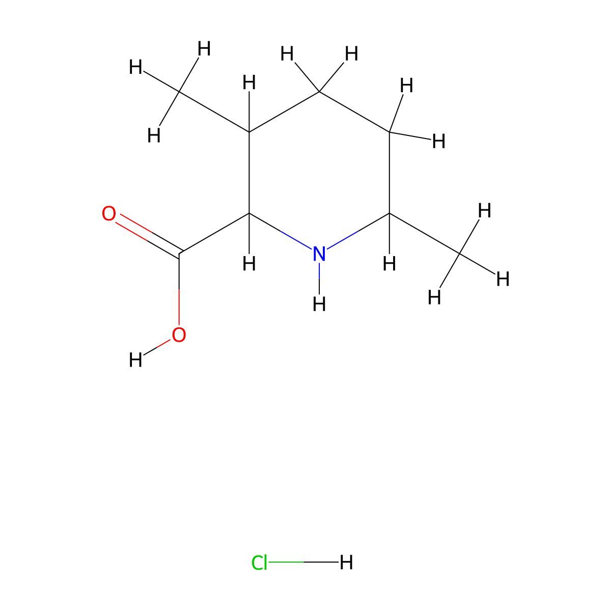 3,6-Dimethylpiperidine-2-carboxylic acid hydrochloride molecular structure, CAS 2402829-65-4