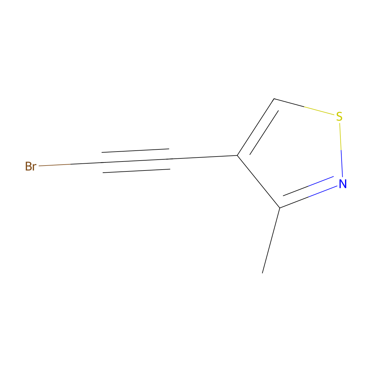 4-(2-Bromoethynyl)-3-methyl-1,2-thiazole molecular structure, CAS 2402829-71-2