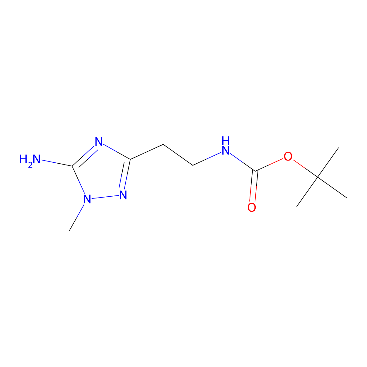 tert-butyl N-[2-(5-amino-1-methyl-1H-1,2,4-triazol-3-yl)ethyl]carbamate molecular structure, CAS 2402829-75-6
