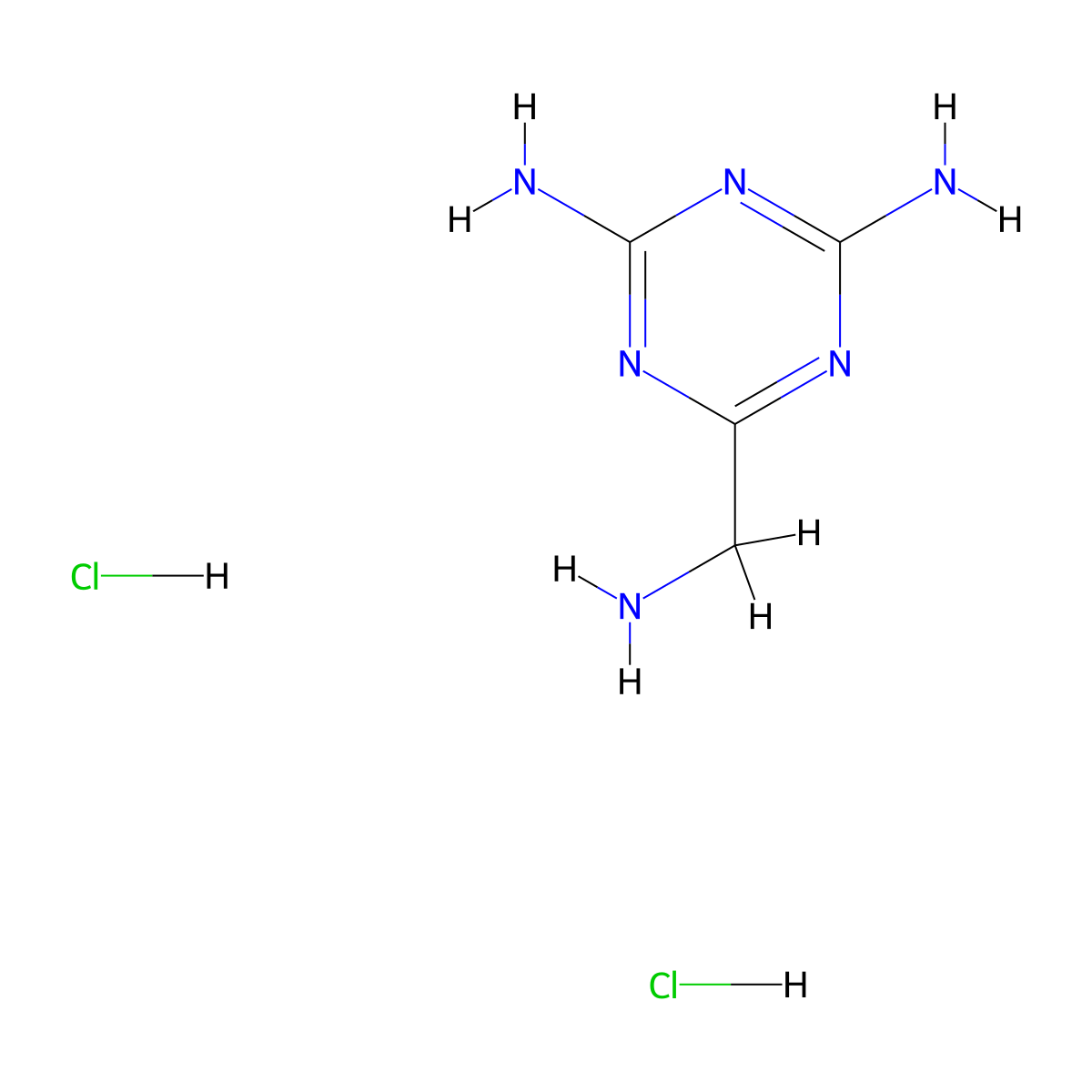 6-(Aminomethyl)-1,3,5-triazine-2,4-diaminedihydrochloride molecular structure, CAS 2402829-82-5