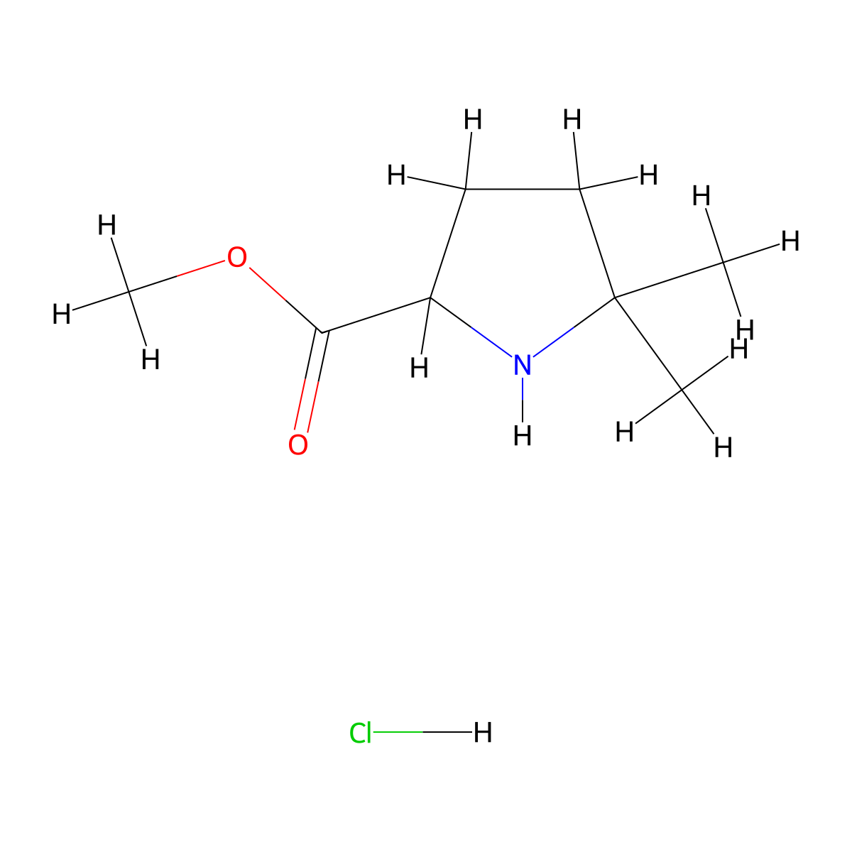 Methyl 5,5-dimethylpyrrolidine-2-carboxylate hydrochloride molecular structure, CAS 2402829-83-6