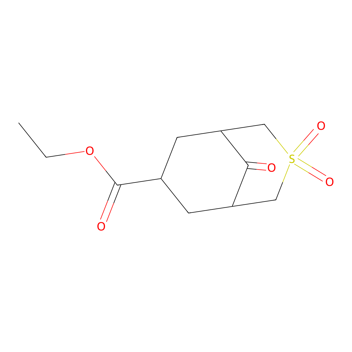 Ethyl 3,3,9-trioxo-3lambda6-thiabicyclo[3.3.1]nonane-7-carboxylate molecular structure, CAS 2402829-85-8