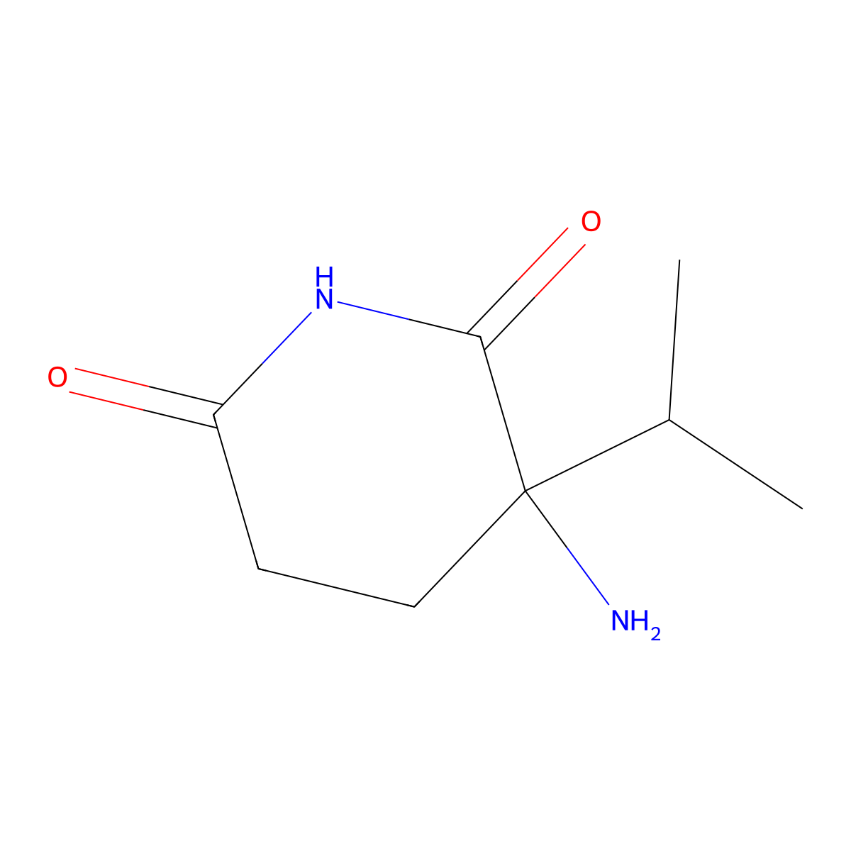 3-Amino-3-(propan-2-yl)piperidine-2,6-dione molecular structure, CAS 2402829-90-5