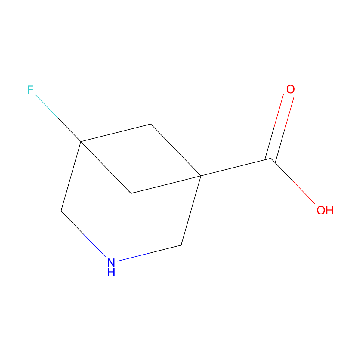 5-Fluoro-3-azabicyclo[3.1.1]heptane-1-carboxylic acid molecular structure, CAS 2402829-93-8