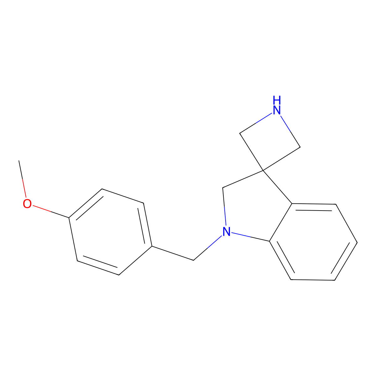 1'-[(4-Methoxyphenyl)methyl]-1',2'-dihydrospiro[azetidine-3,3'-indole] molecular structure, CAS 2402830-02-6