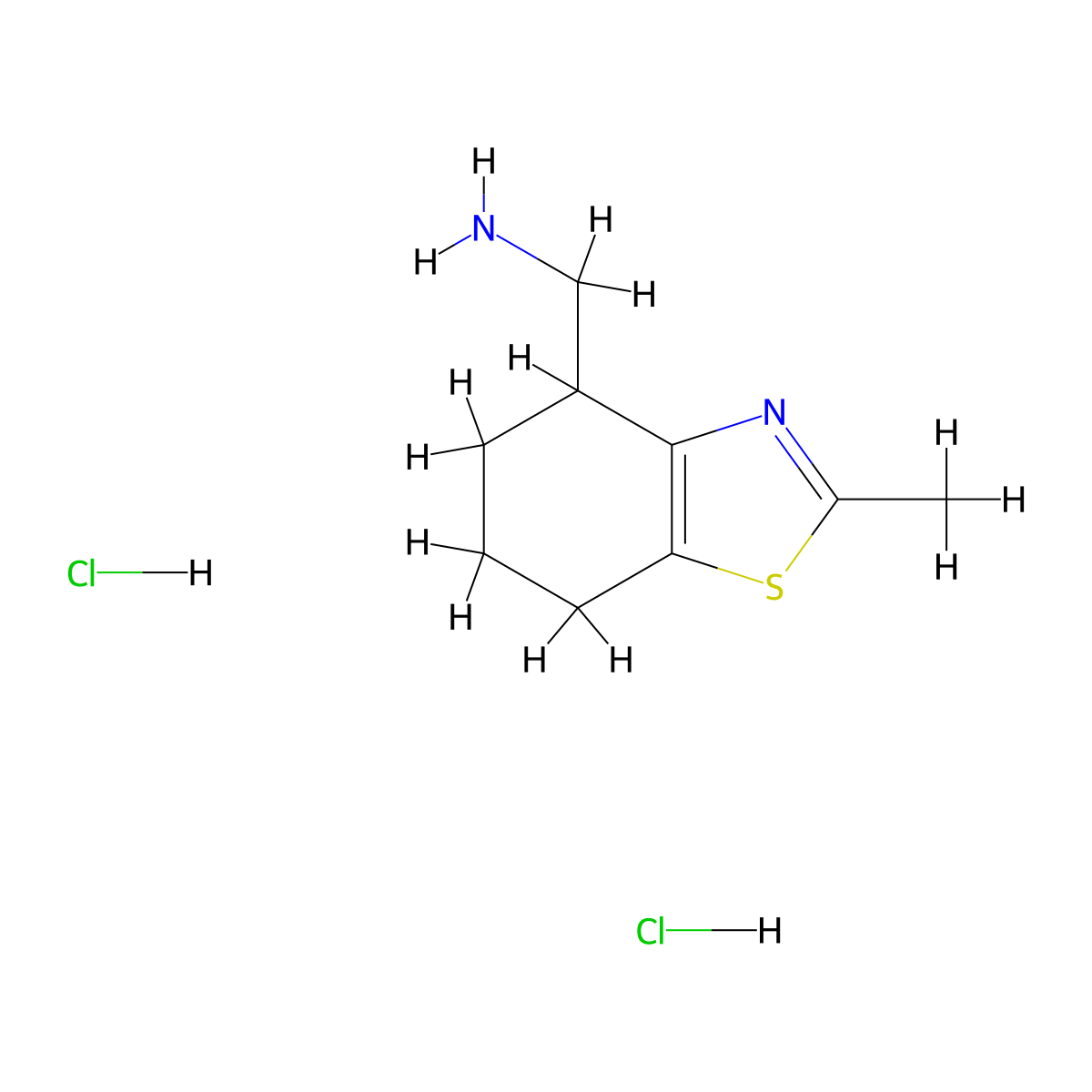 (2-Methyl-4,5,6,7-tetrahydro-1,3-benzothiazol-4-yl)methanaminedihydrochloride molecular structure, CAS 2402830-09-3