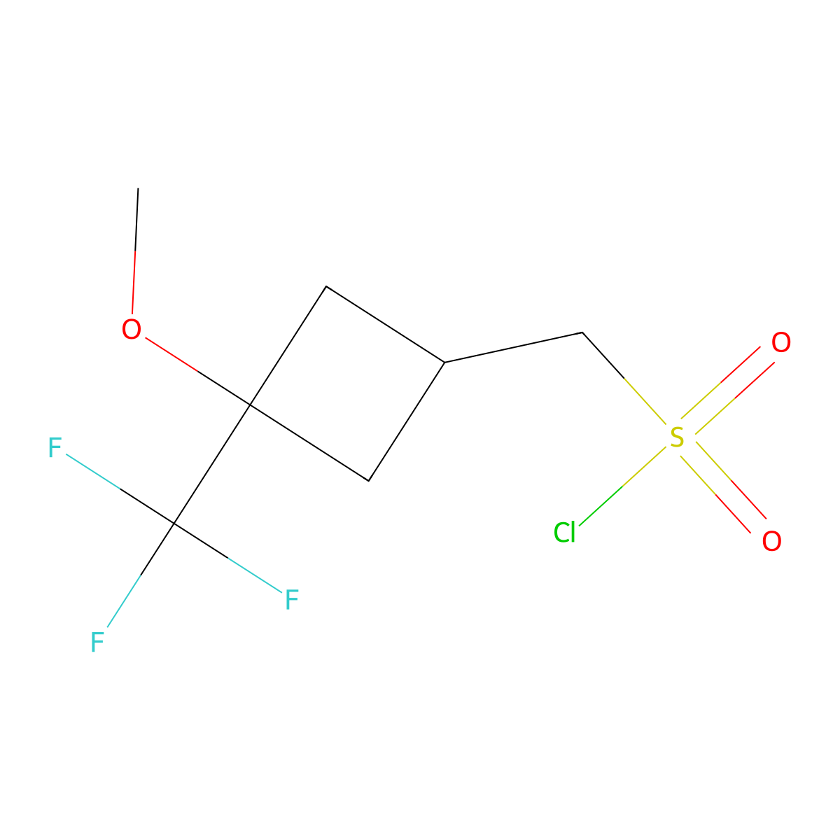 [3-Methoxy-3-(trifluoromethyl)cyclobutyl]methanesulfonyl chloride molecular structure, CAS 2402830-11-7