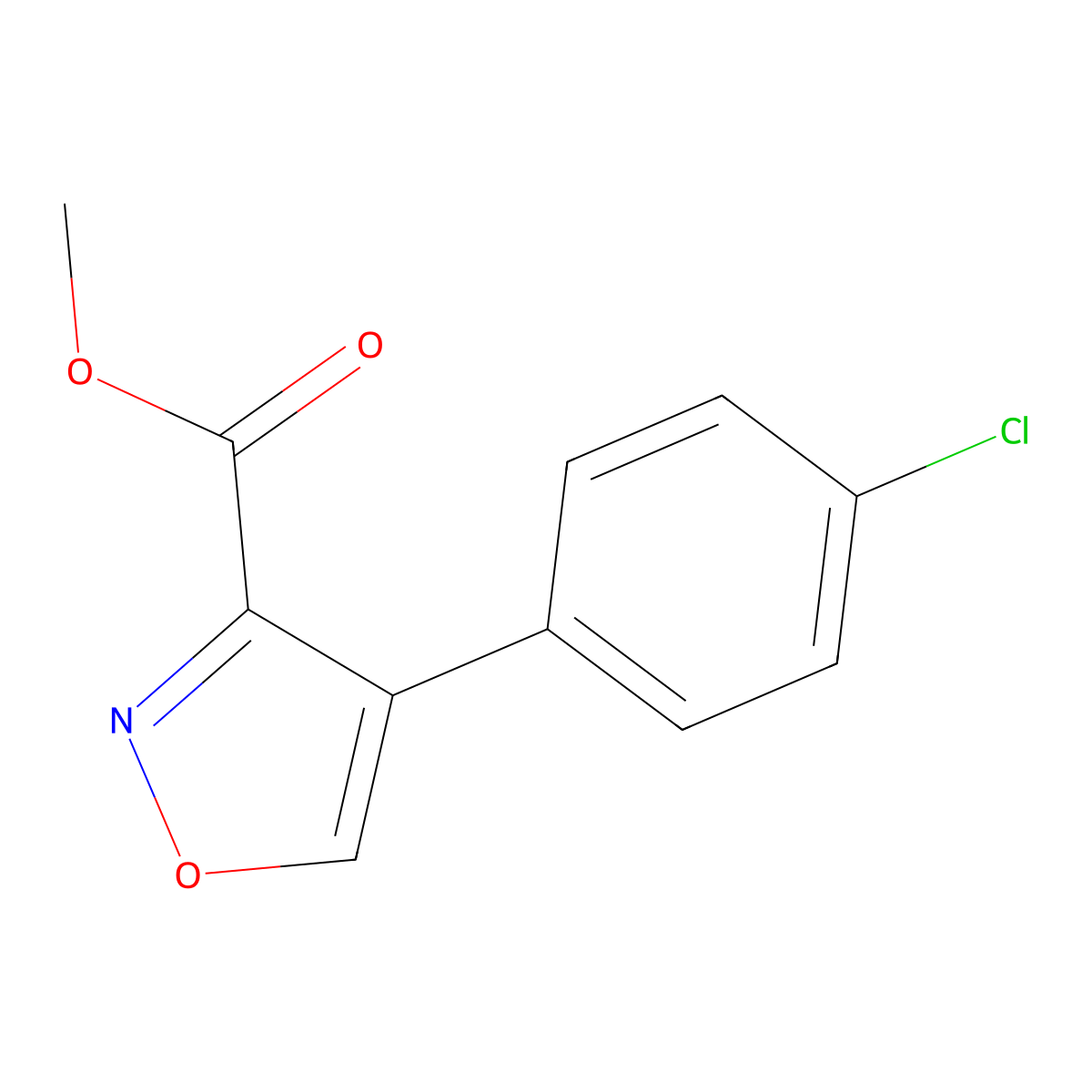 Methyl 4-(4-chlorophenyl)-1,2-oxazole-3-carboxylate molecular structure, CAS 2402830-12-8
