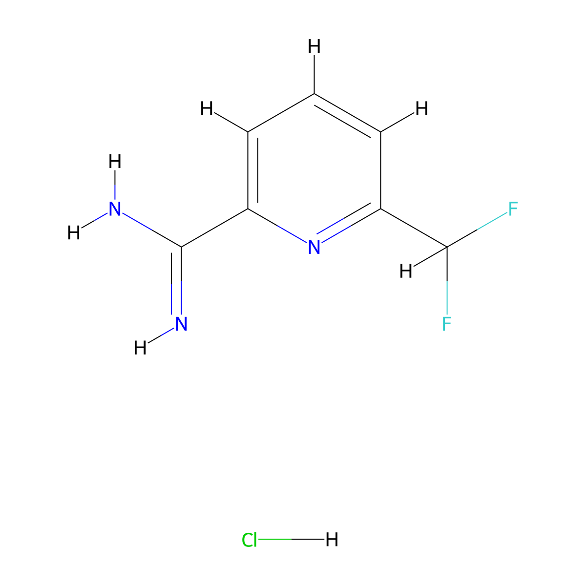 6-(Difluoromethyl)pyridine-2-carboximidamide hydrochloride molecular structure, CAS 2402830-25-3