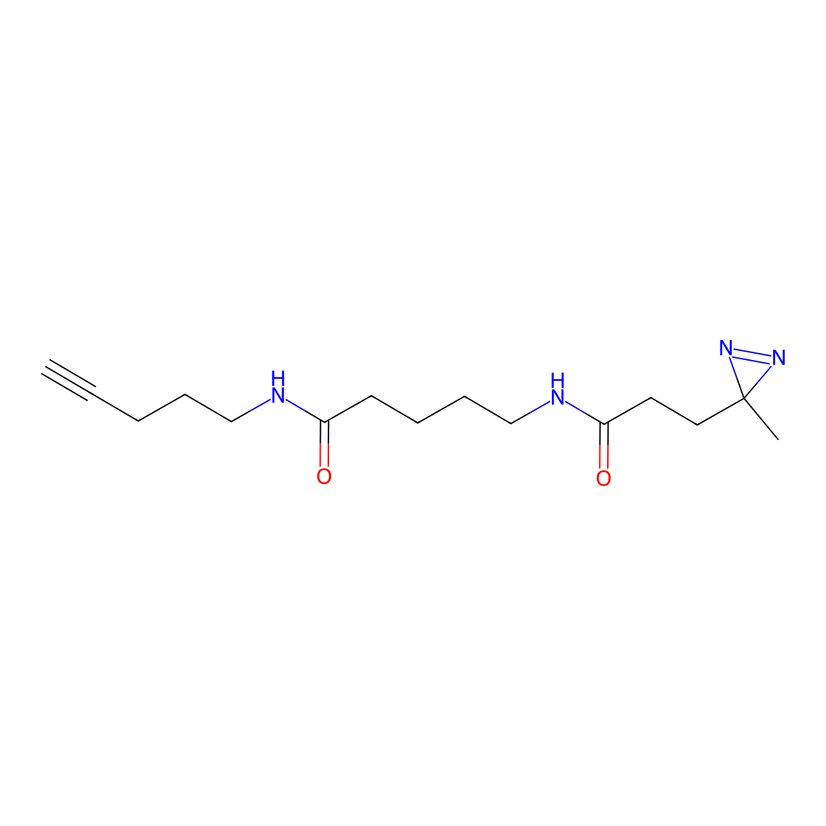 5-(3-(3-methyl-3H-diazirin-3-yl)propanamido)-N-(pent-4-yn-1-yl)pentanamide molecular structure, CAS 2402830-26-4