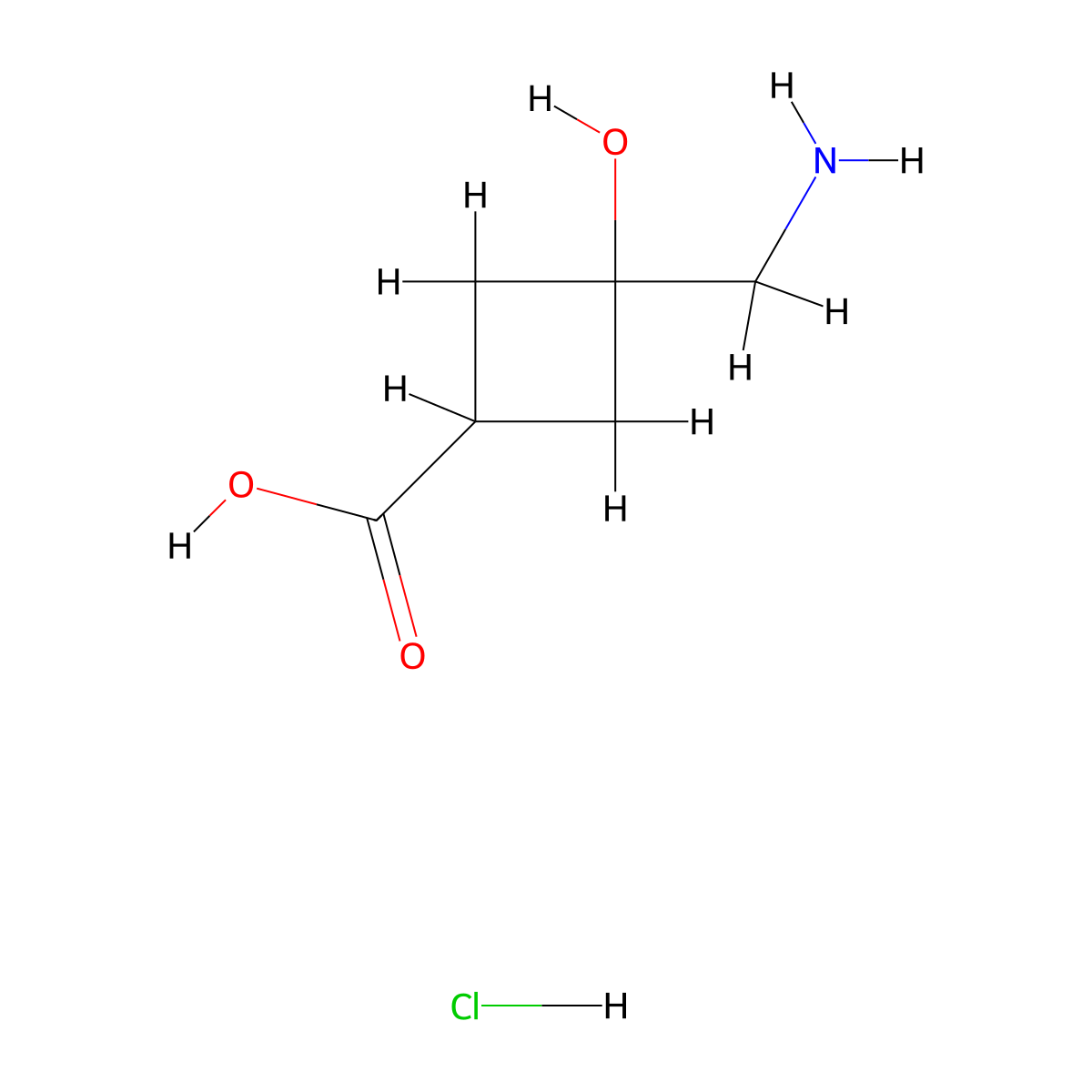 3-(Aminomethyl)-3-hydroxycyclobutane-1-carboxylic acid;hydrochloride molecular structure, CAS 2402830-28-6