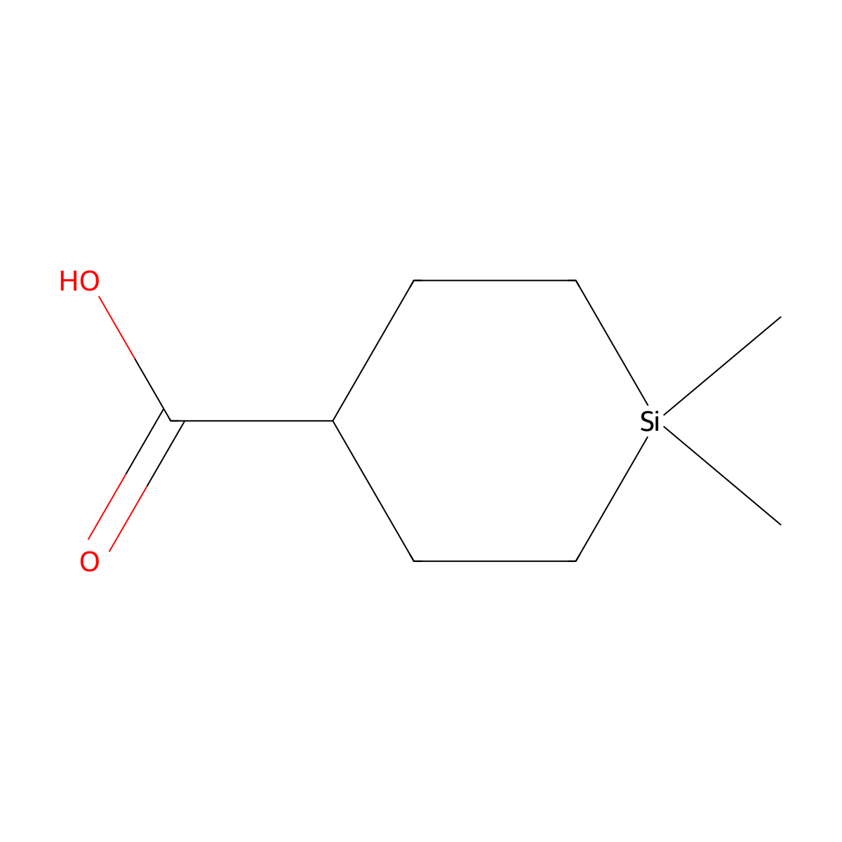 1,1-Dimethylsilinane-4-carboxylic acid molecular structure, CAS 2402830-29-7