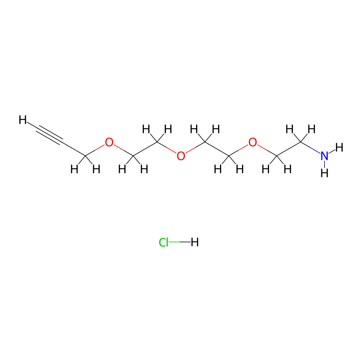 3-{2-[2-(2-Aminoethoxy)ethoxy]ethoxy}prop-1-yne hydrochloride molecular structure, CAS 2402830-66-2