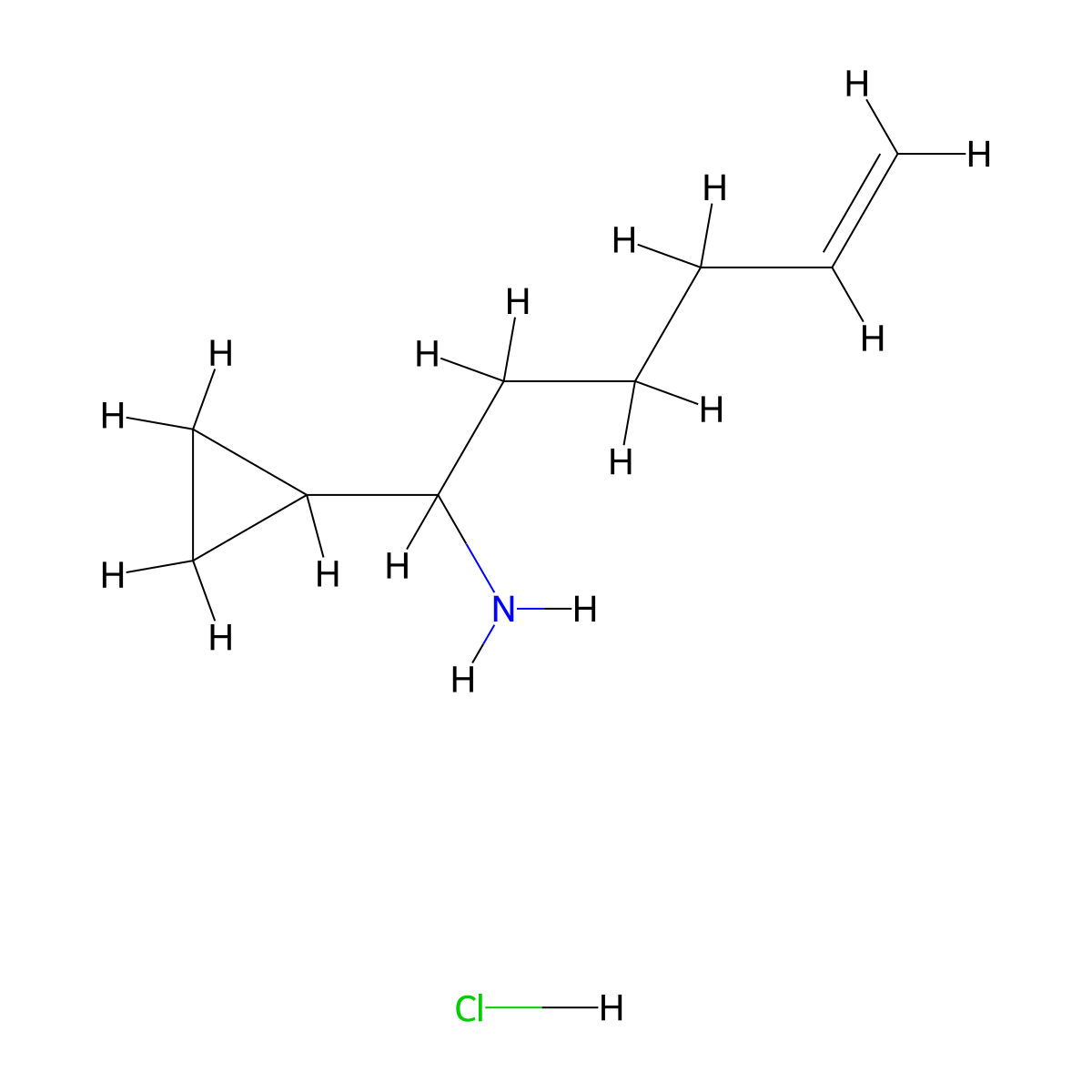 1-Cyclopropylhex-5-en-1-amine hydrochloride molecular structure, CAS 2402830-79-7