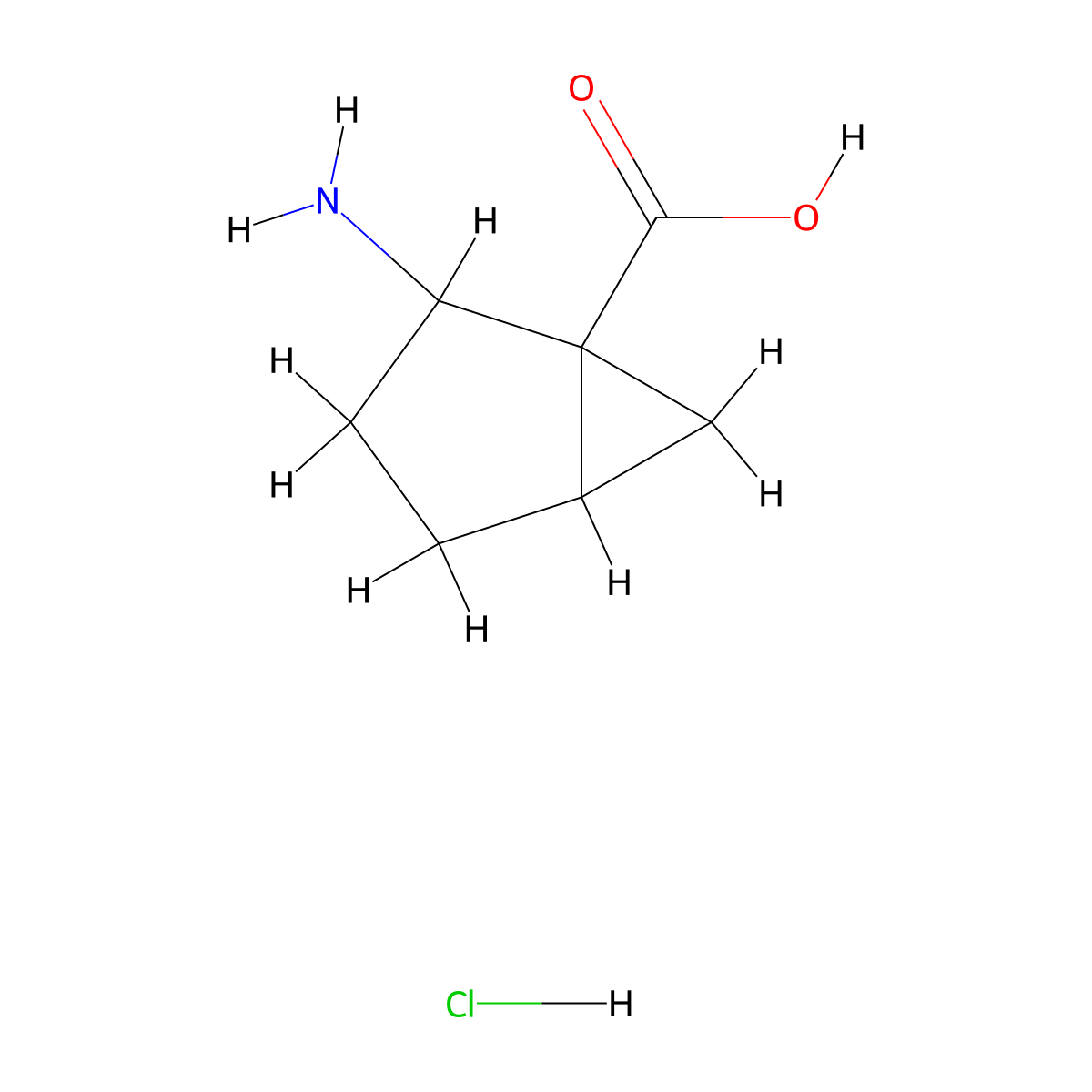 2-Aminobicyclo[3.1.0]hexane-1-carboxylic acid hydrochloride molecular structure, CAS 2402830-82-2