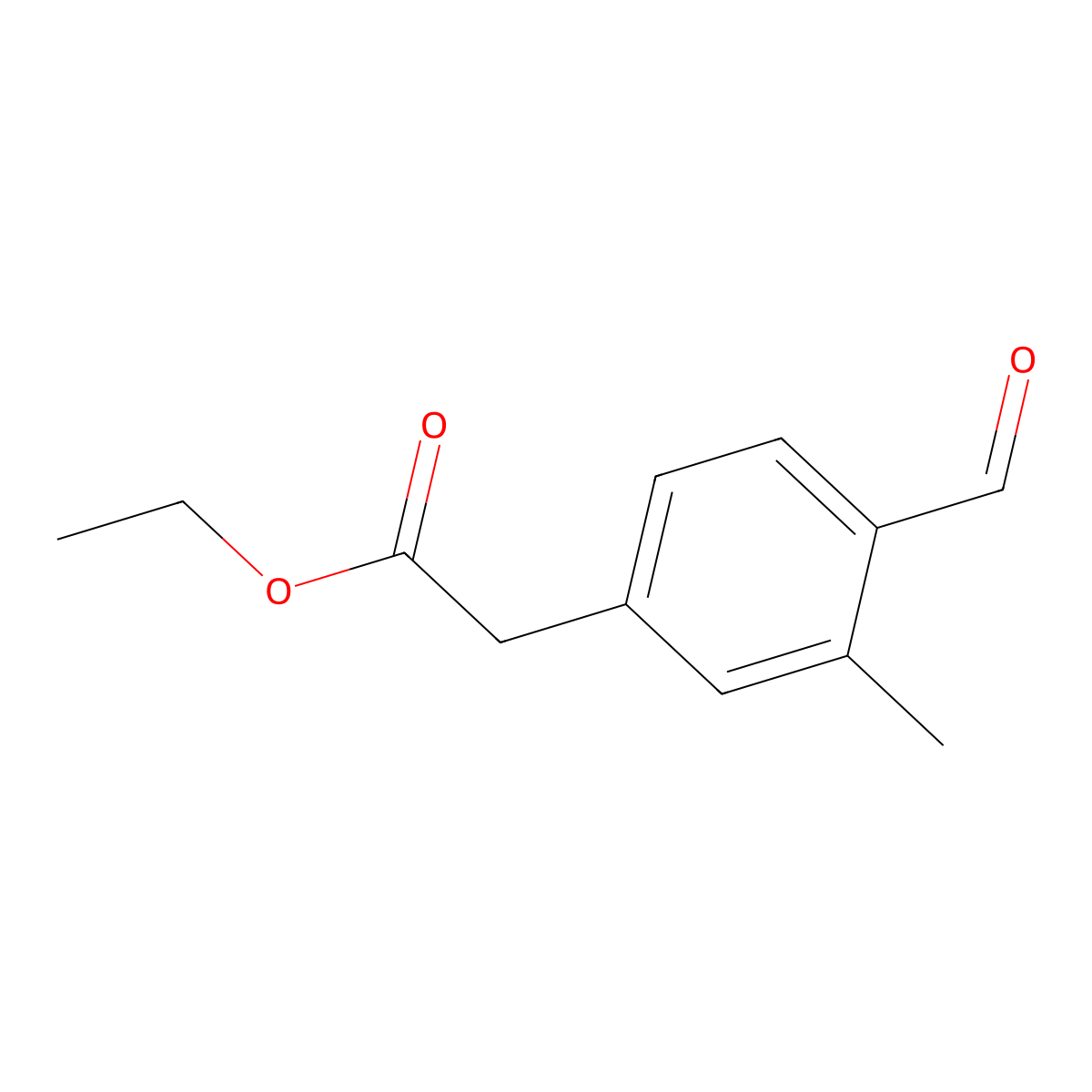 Ethyl 2-(4-formyl-3-methylphenyl)acetate molecular structure, CAS 2402830-84-4