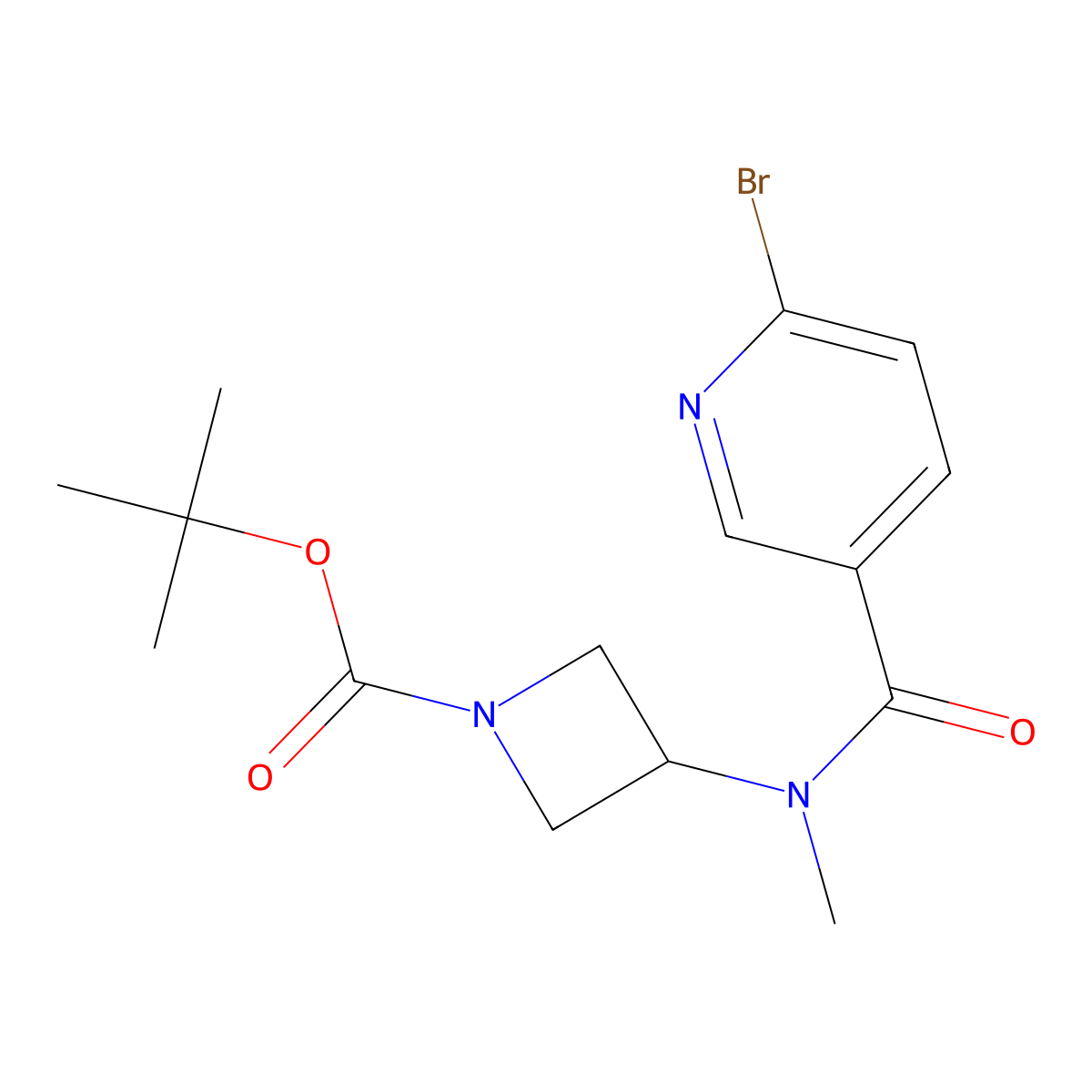 tert-butyl3-(N-methyl6-bromopyridine-3-amido)azetidine-1-carboxylate molecular structure, CAS 2402831-07-4