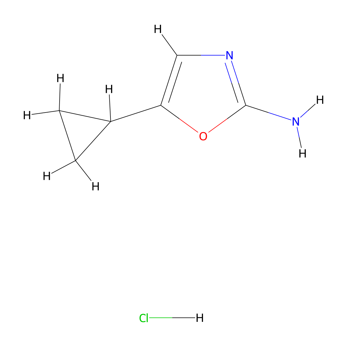 5-Cyclopropyl-1,3-oxazol-2-amine hydrochloride molecular structure, CAS 2402831-12-1