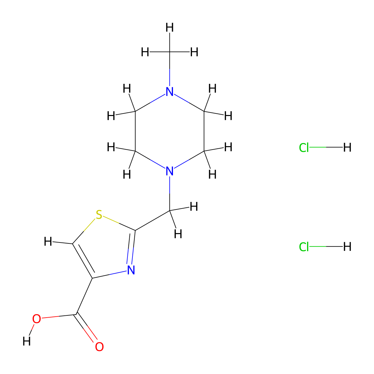 2-((4-Methylpiperazin-1-yl)methyl)-1,3-thiazole-4-carboxylic acid dihydrochloride molecular structure, CAS 2402831-17-6