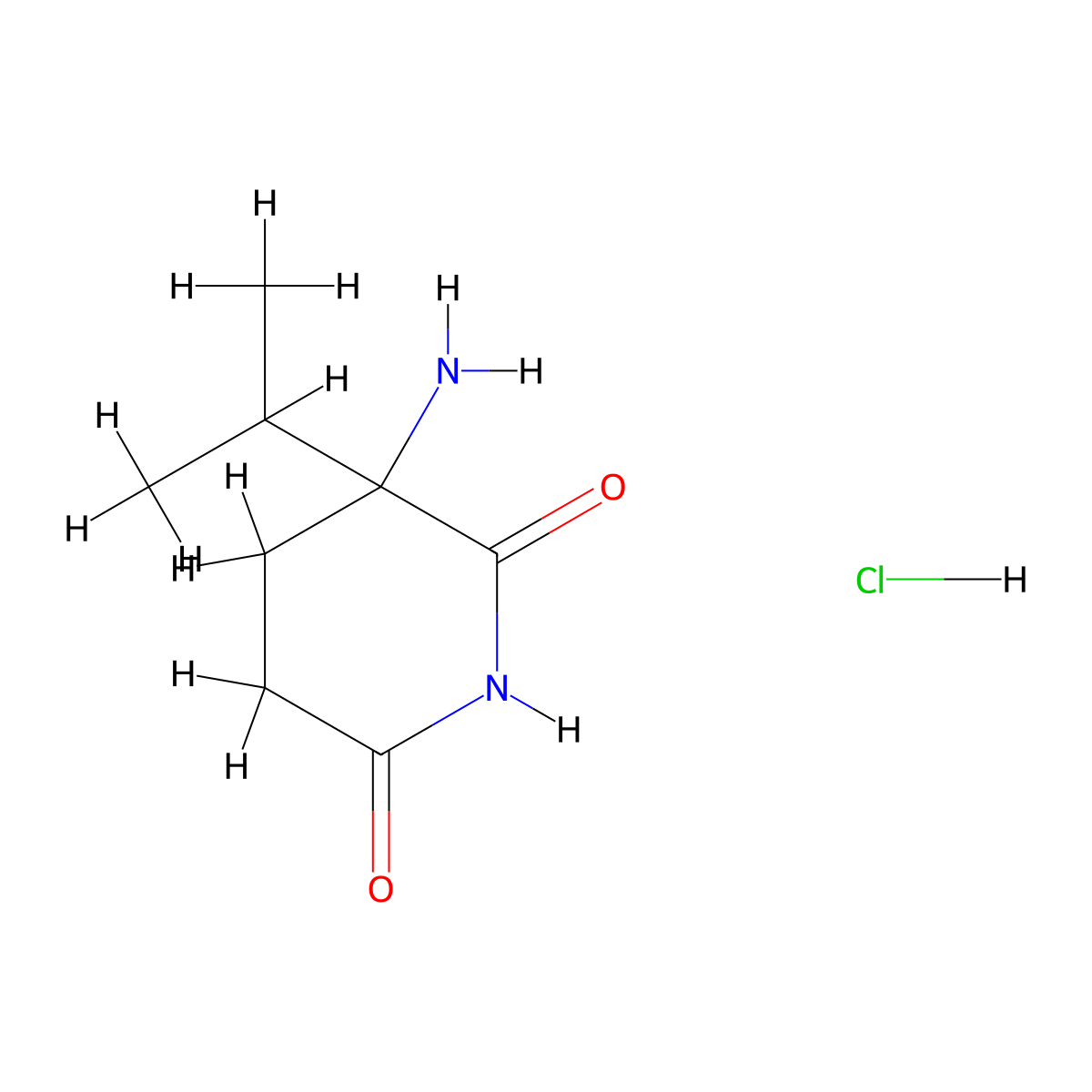 3-Amino-3-propan-2-ylpiperidine-2,6-dione;hydrochloride molecular structure, CAS 2402831-20-1