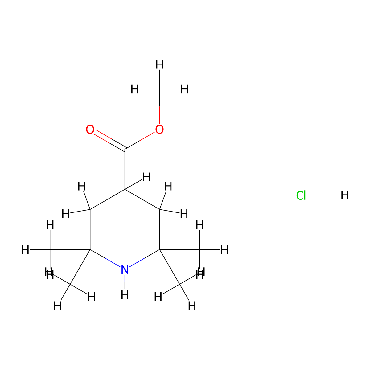 Methyl2,2,6,6-tetramethylpiperidine-4-carboxylatehydrochloride molecular structure, CAS 2402831-31-4