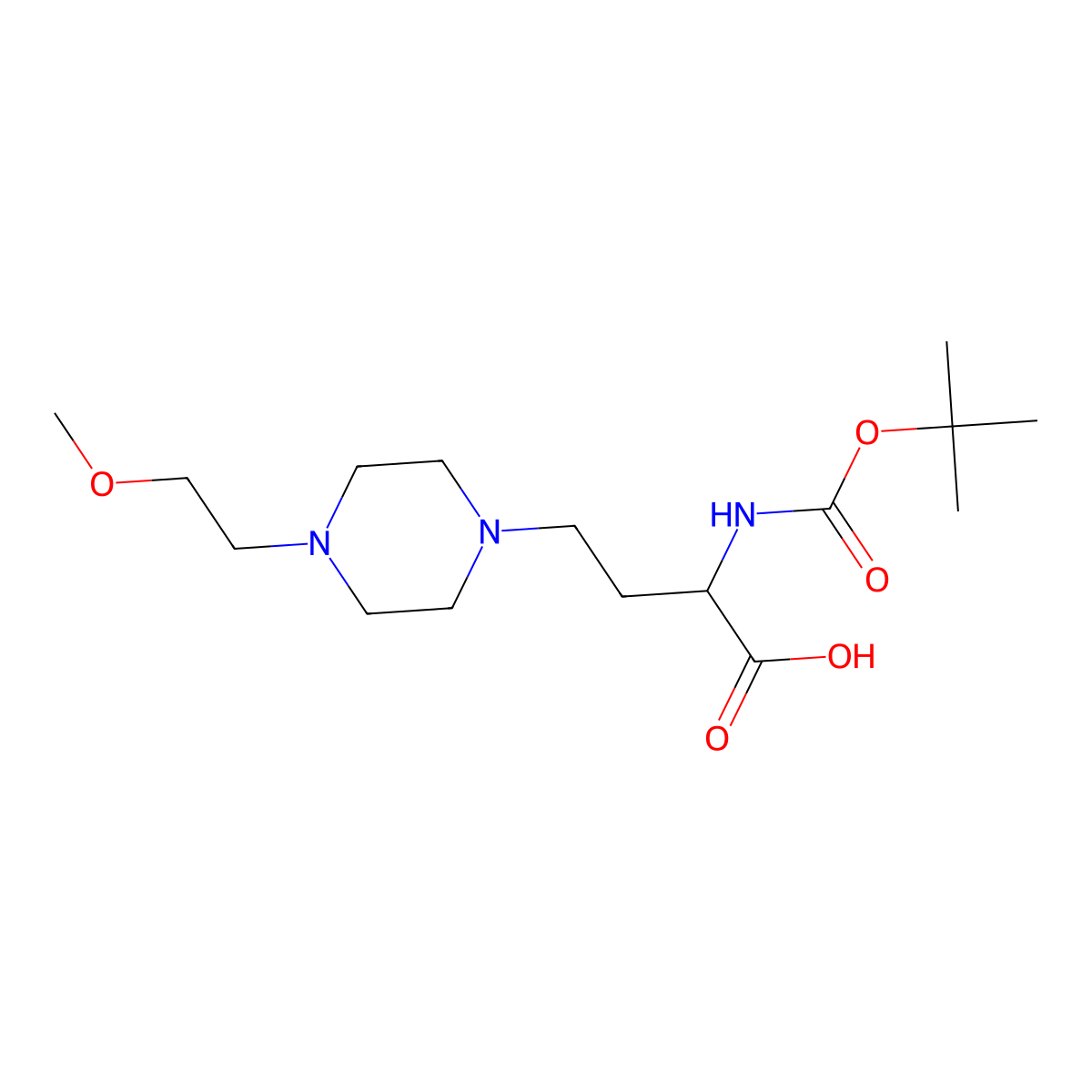 2-{[(Tert-butoxy)carbonyl]amino}-4-[4-(2-methoxyethyl)piperazin-1-yl]butanoic acid molecular structure, CAS 2402831-32-5