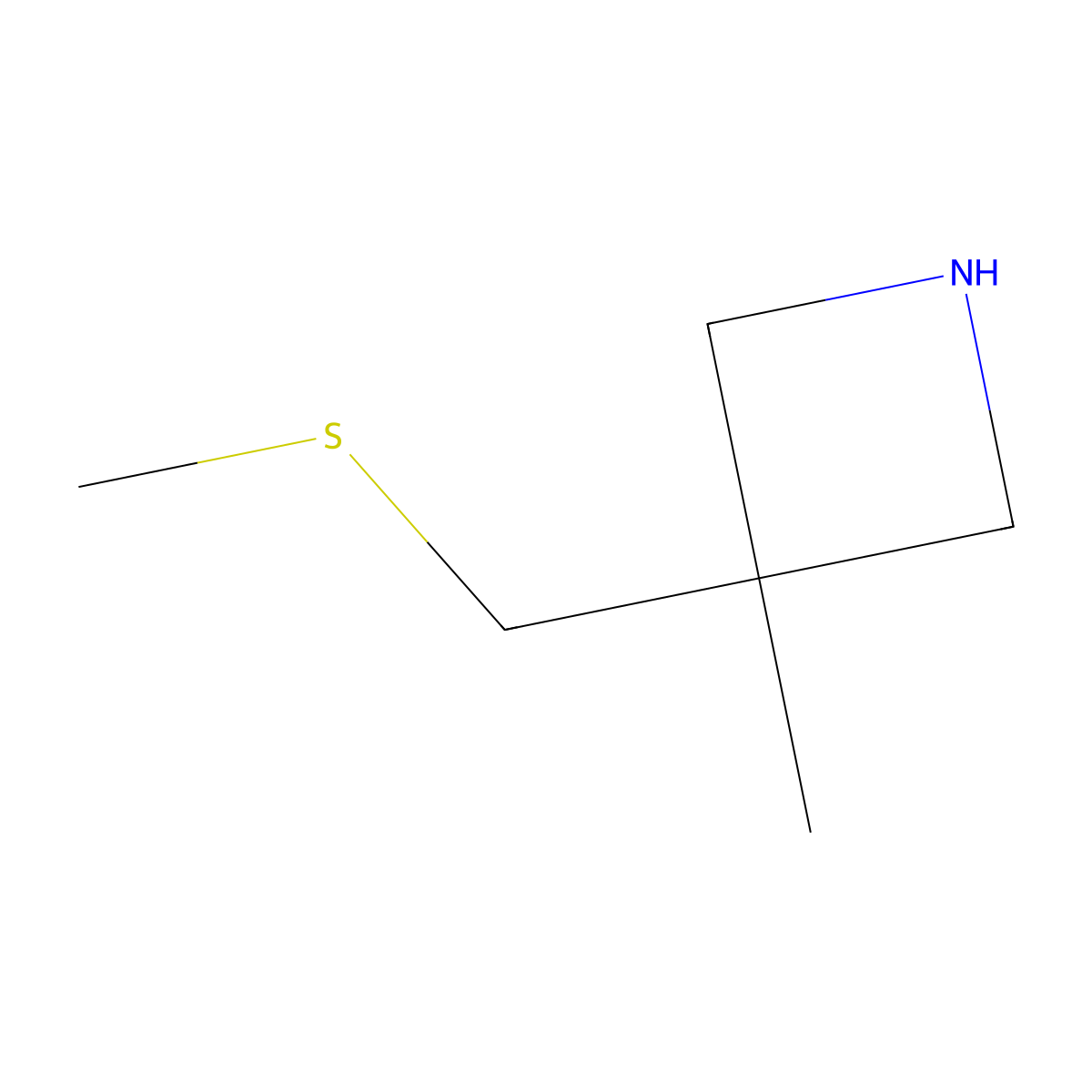 3-Methyl-3-[(methylsulfanyl)methyl]azetidine molecular structure, CAS 2402836-44-4