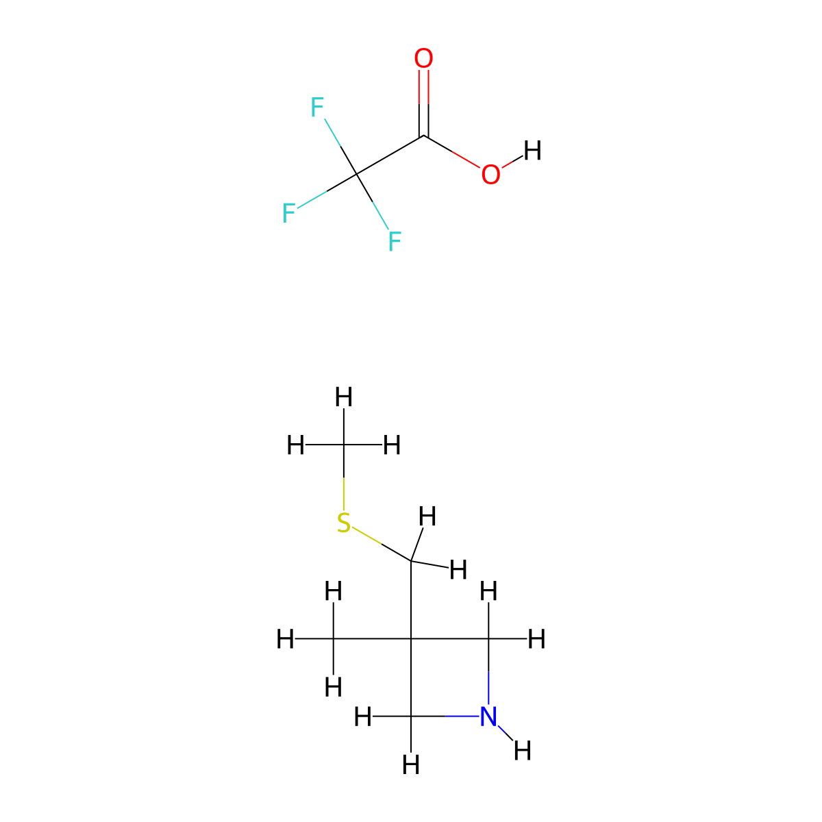 3-Methyl-3-[(methylsulfanyl)methyl]azetidine; trifluoroacetic acid molecular structure, CAS 2402836-45-5