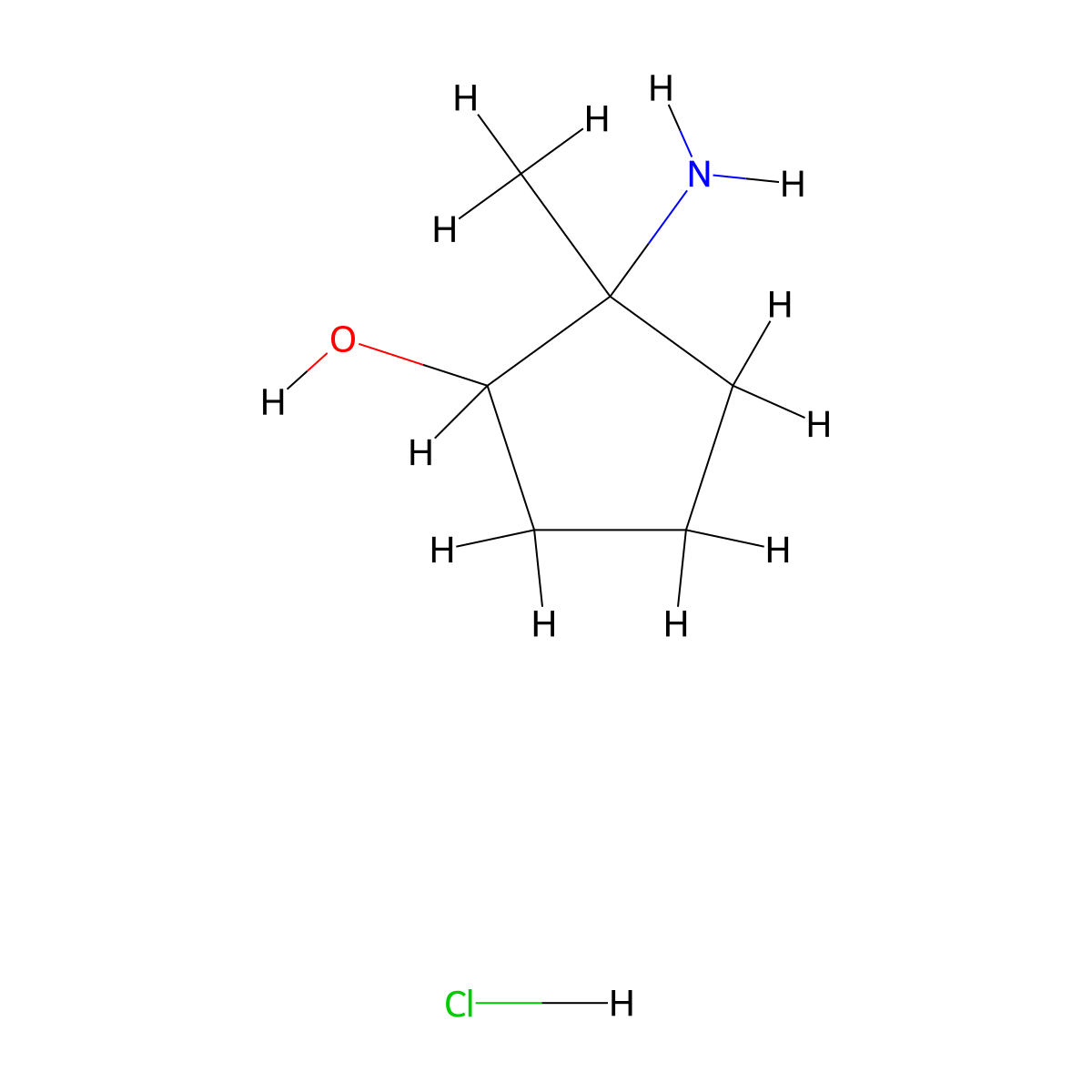 2-Amino-2-methylcyclopentan-1-ol hydrochloride molecular structure, CAS 2402837-35-6