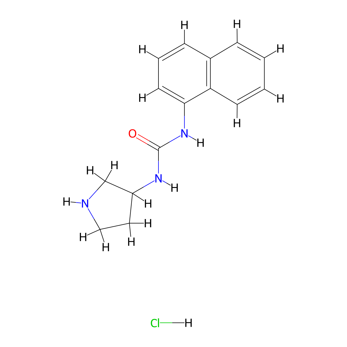1-(Naphthalen-1-yl)-3-(pyrrolidin-3-yl)urea hydrochloride molecular structure, CAS 2402837-37-8