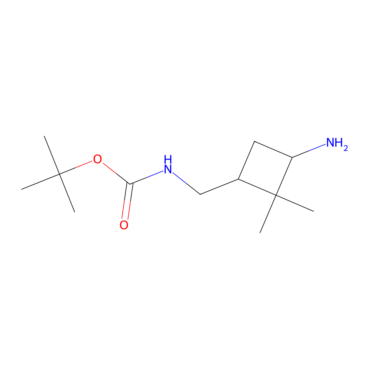tert-butyl N-[(3-amino-2,2-dimethylcyclobutyl)methyl]carbamate molecular structure, CAS 2402837-54-9