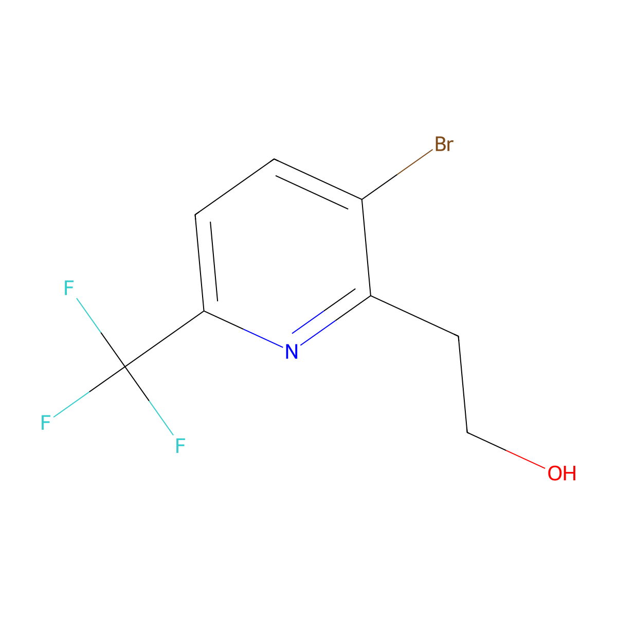 2-[3-Bromo-6-(trifluoromethyl)pyridin-2-yl]ethan-1-ol molecular structure, CAS 2402837-58-3