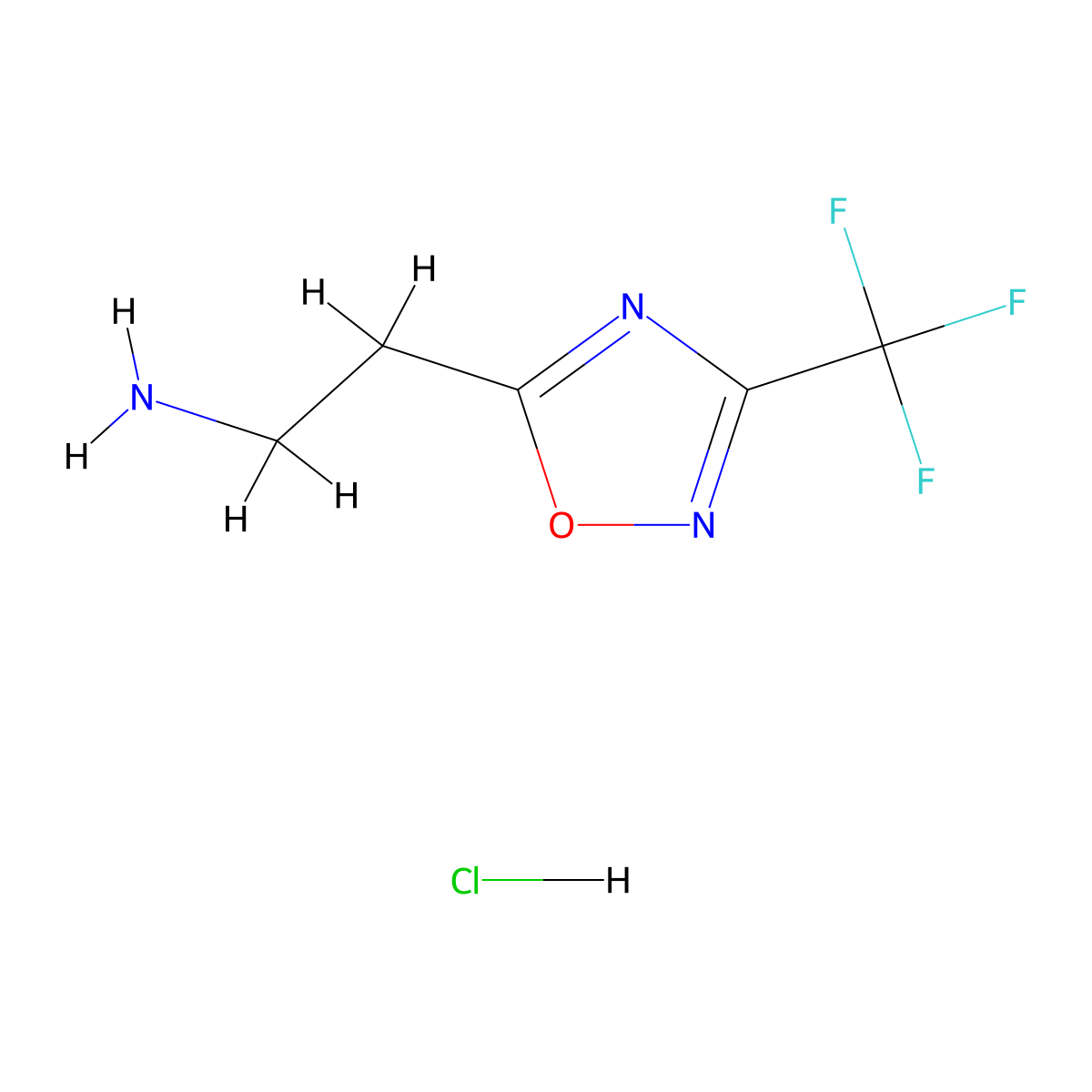 2-(3-(Trifluoromethyl)-1,2,4-oxadiazol-5-yl)ethan-1-amine hydrochloride molecular structure, CAS 2402838-37-1
