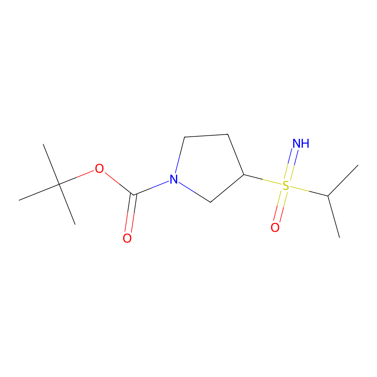 Tert-butyl 3-(propan-2-ylsulfonimidoyl)pyrrolidine-1-carboxylate molecular structure, CAS 2402838-88-2