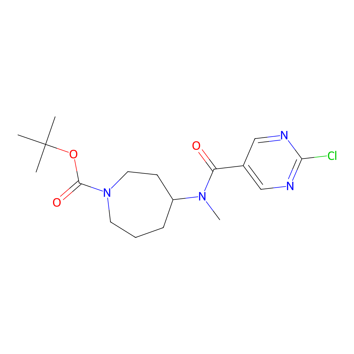 tert-butyl4-(N-methyl2-chloropyrimidine-5-amido)azepane-1-carboxylate molecular structure, CAS 2402839-07-8